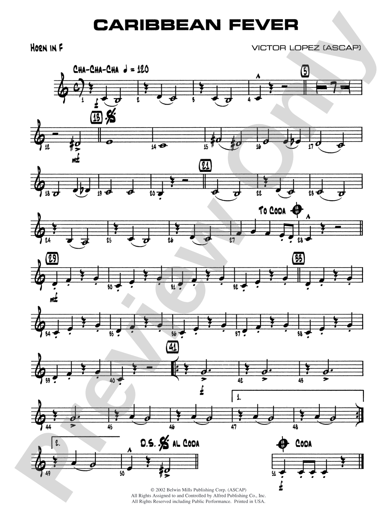 Caribbean Fever: 1st F Horn