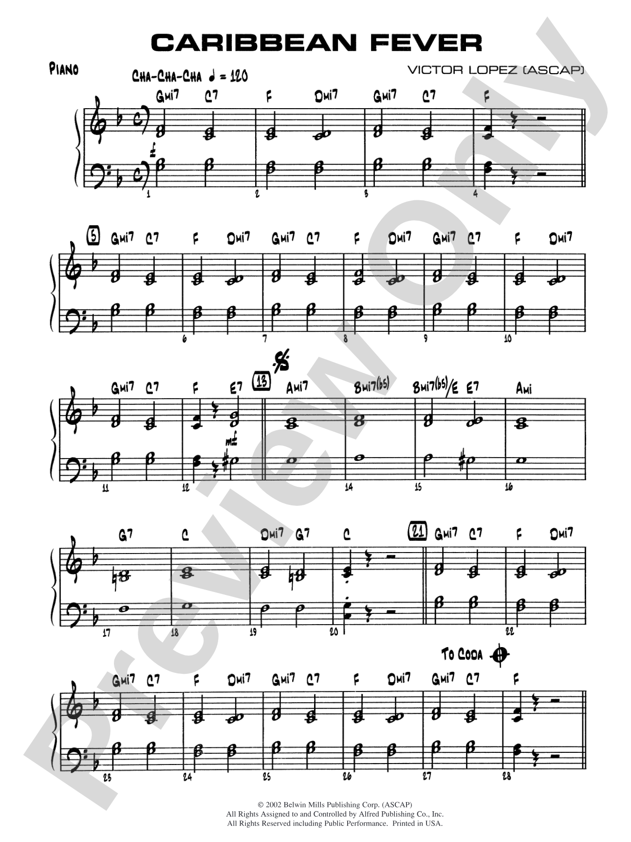 Caribbean Fever: Piano Accompaniment