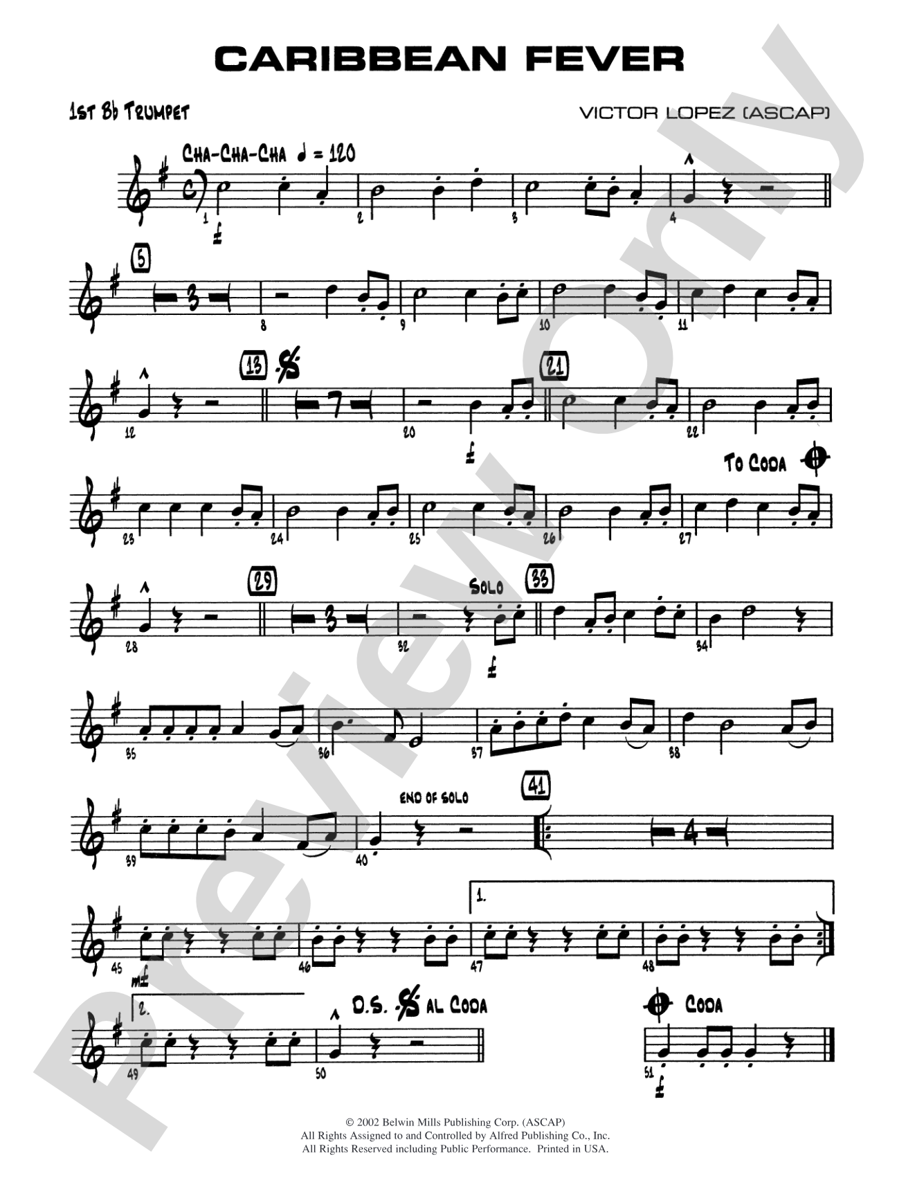 Caribbean Fever: 1st B-flat Trumpet