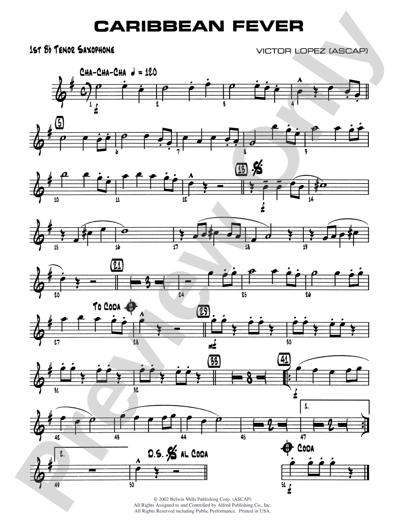 Caribbean Fever: B-flat Tenor Saxophone