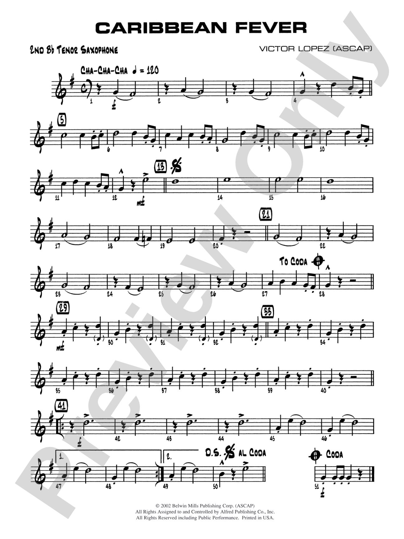 Caribbean Fever: 2nd B-flat Tenor Saxophone