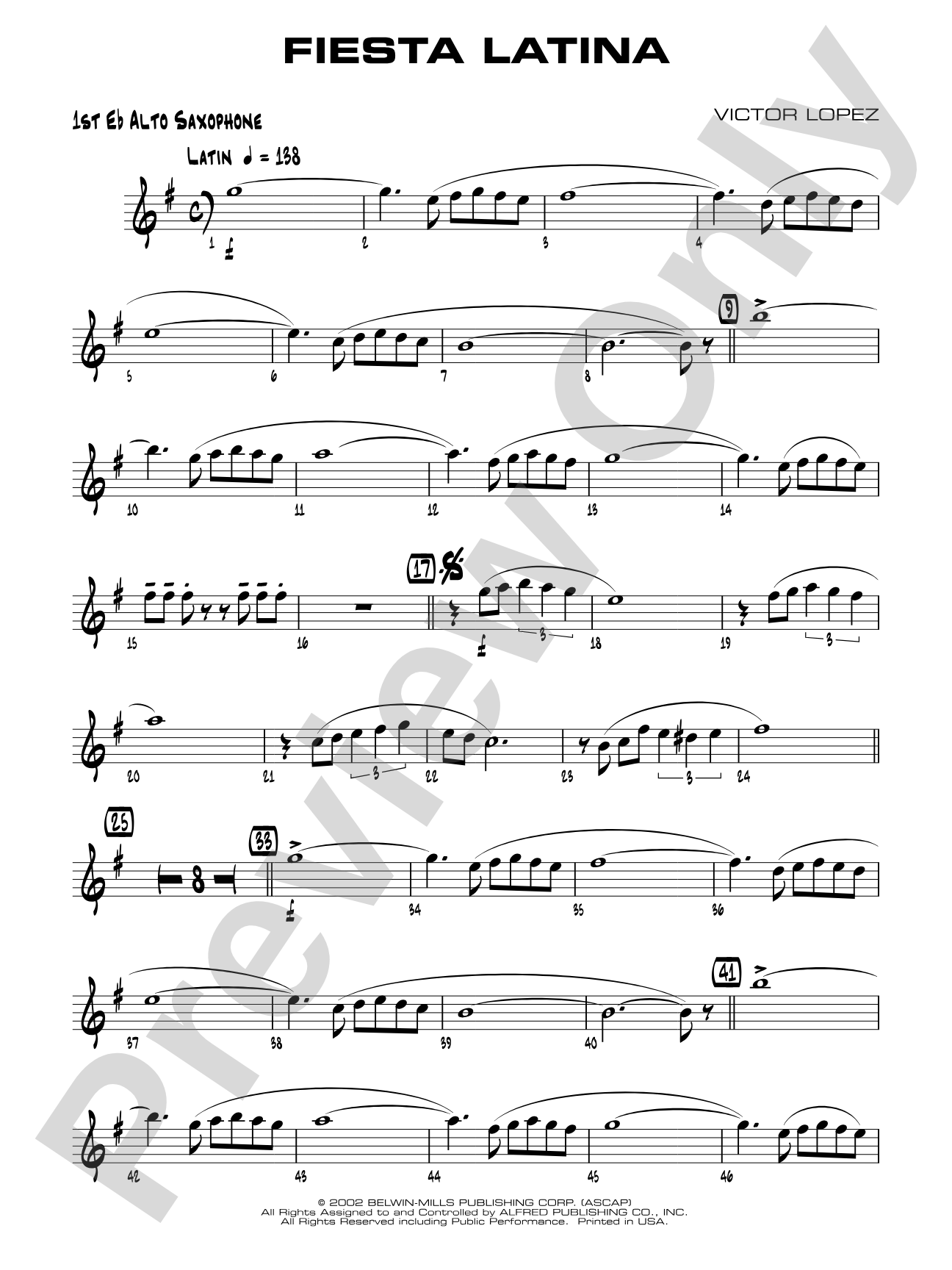 Fiesta Latina: E-flat Alto Saxophone