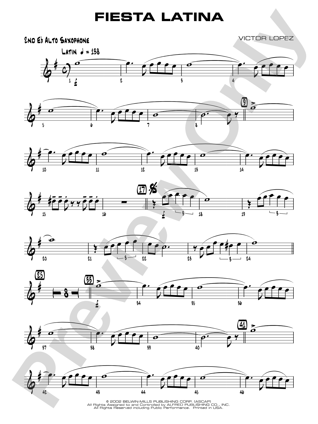 Fiesta Latina: 2nd E-flat Alto Saxophone