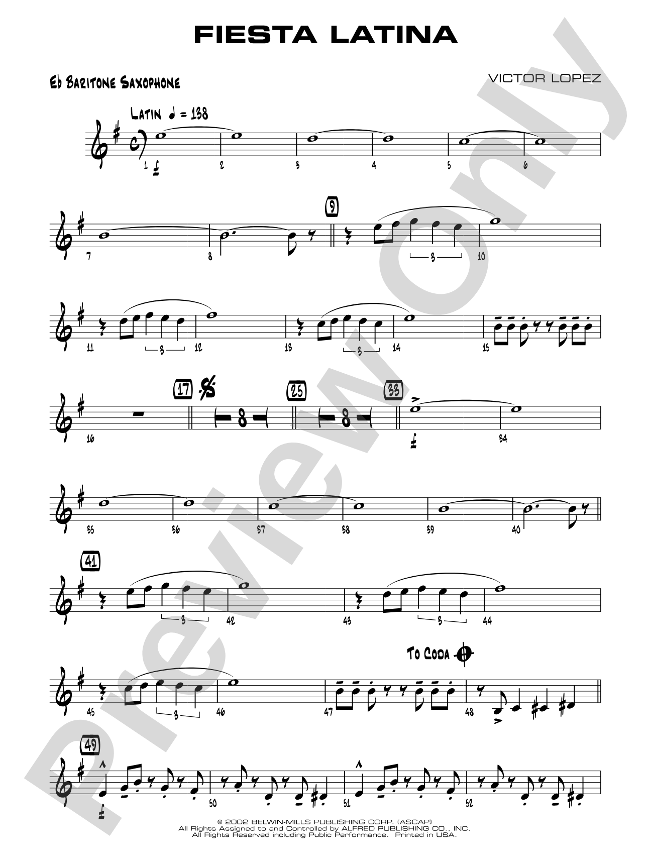 Fiesta Latina: E-flat Baritone Saxophone