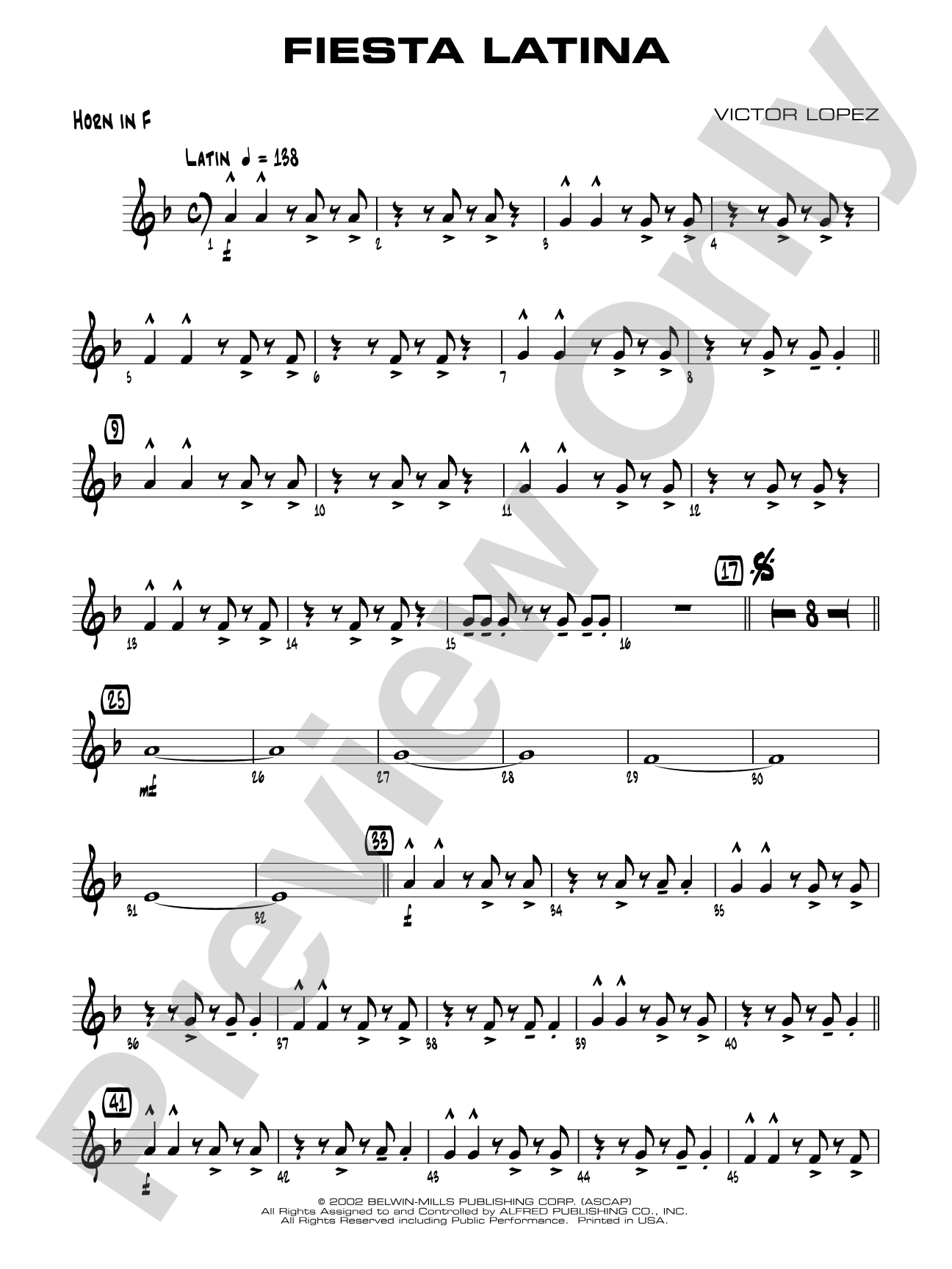 Fiesta Latina: 1st F Horn