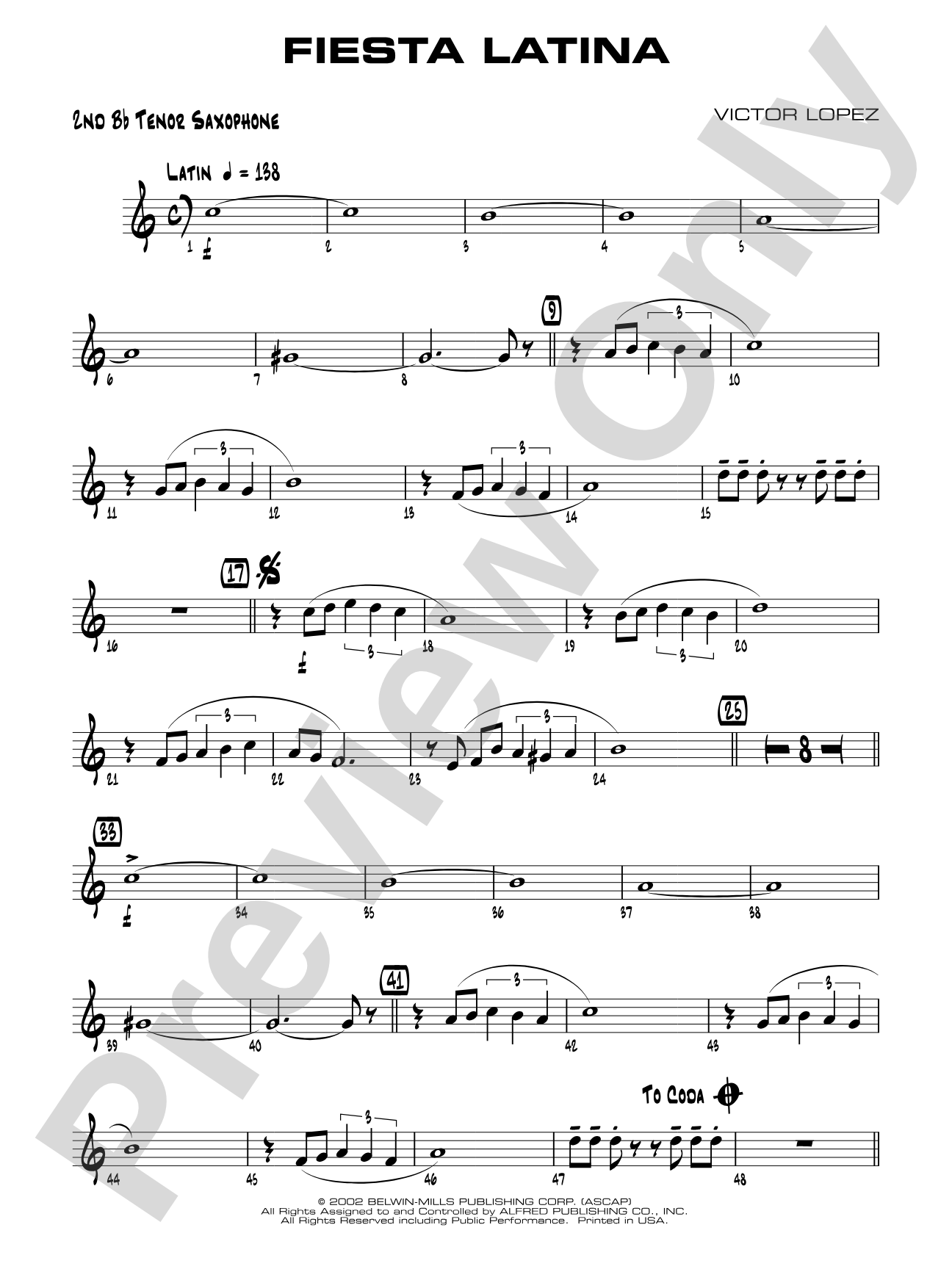 Fiesta Latina: 2nd B-flat Tenor Saxophone