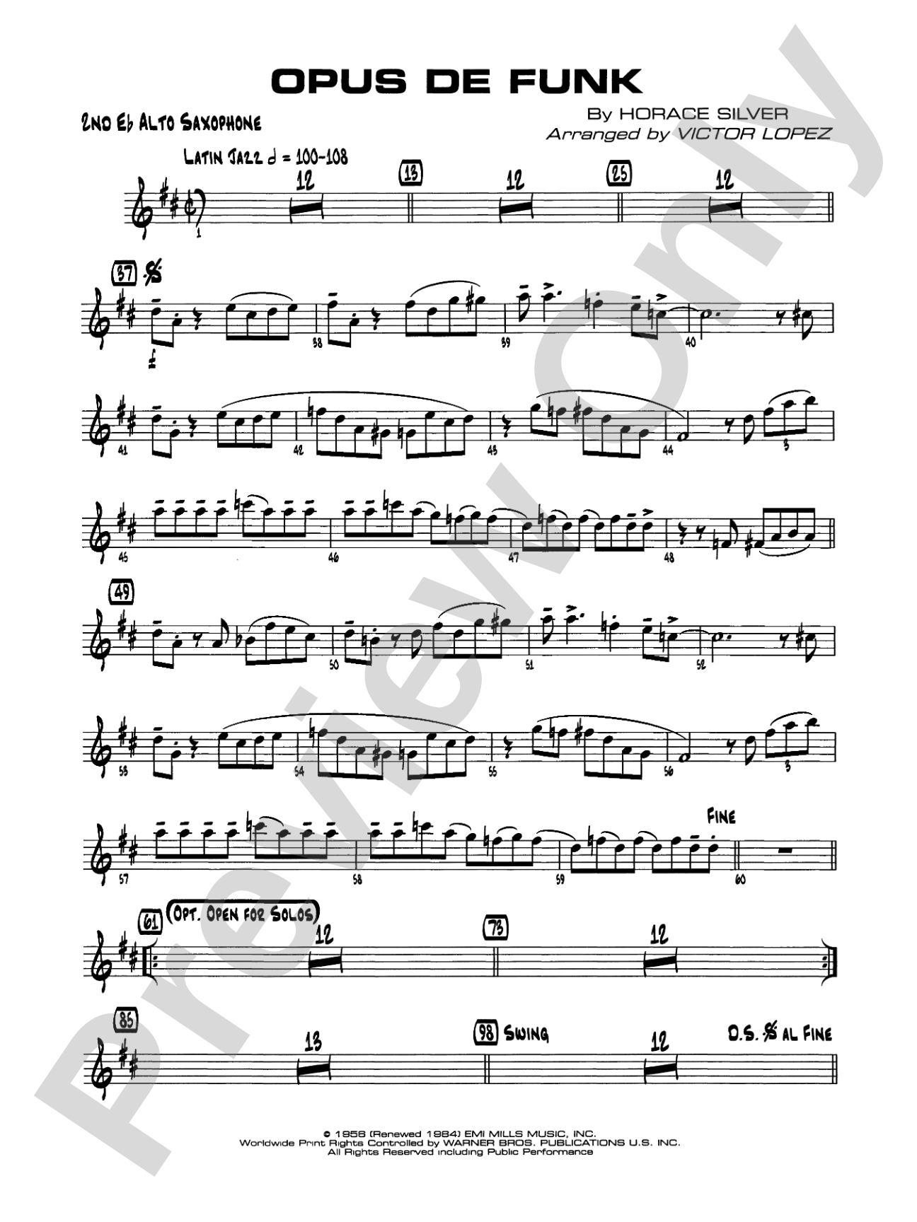 Opus de Funk: 2nd E-flat Alto Saxophone