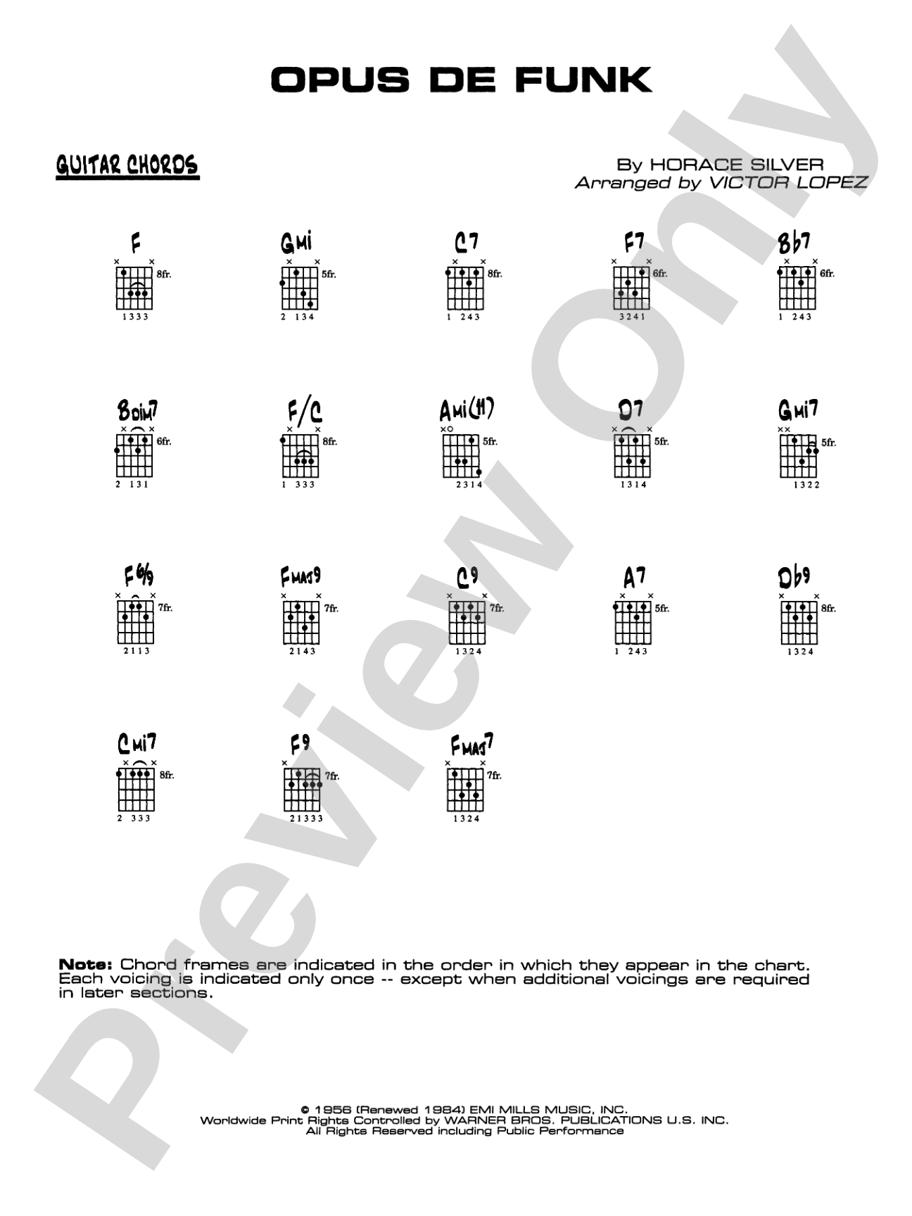 Opus de Funk: Guitar Chords