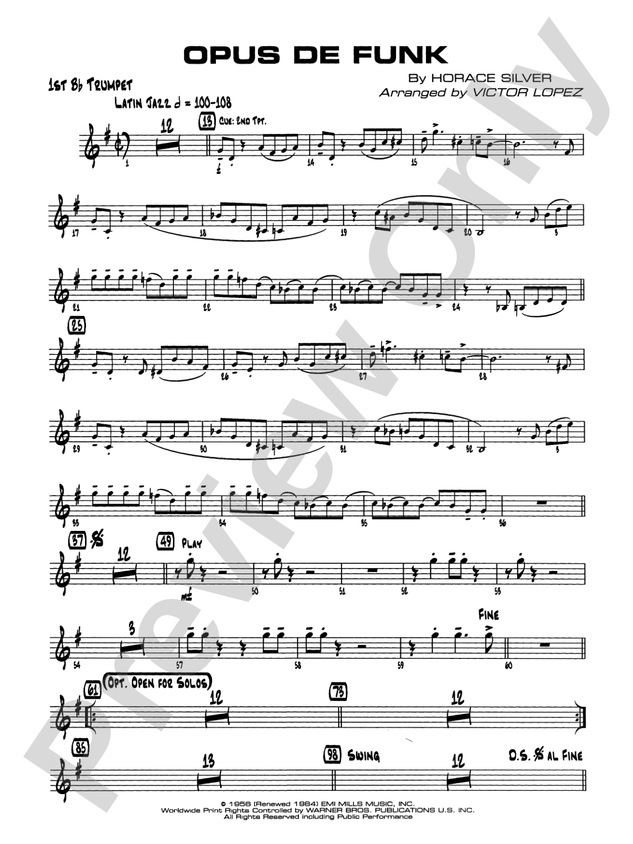 Opus de Funk: 1st B-flat Trumpet