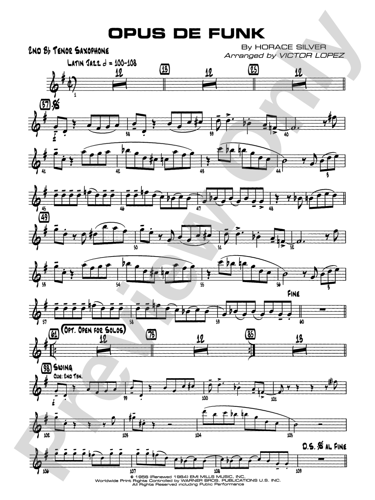 Opus de Funk: 2nd B-flat Tenor Saxophone