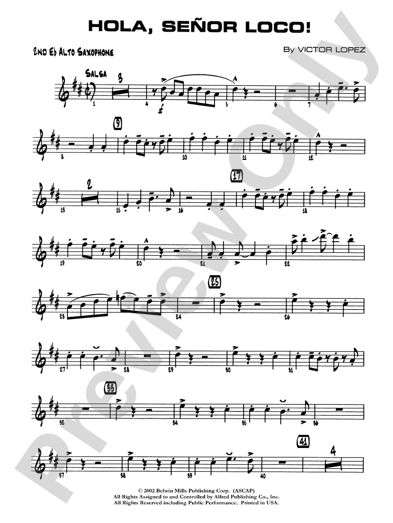 Hola, Señor Loco!: 2nd E-flat Alto Saxophone