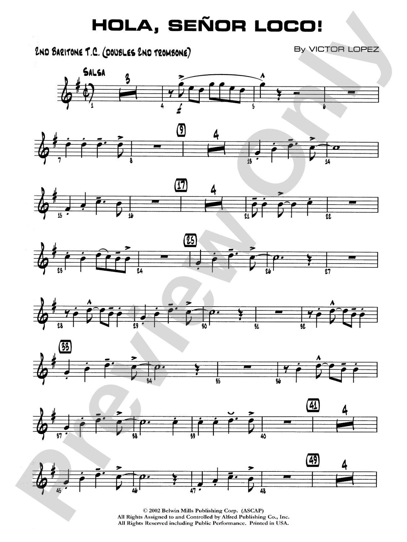 Hola, Señor Loco!: 2nd Baritone T.C.