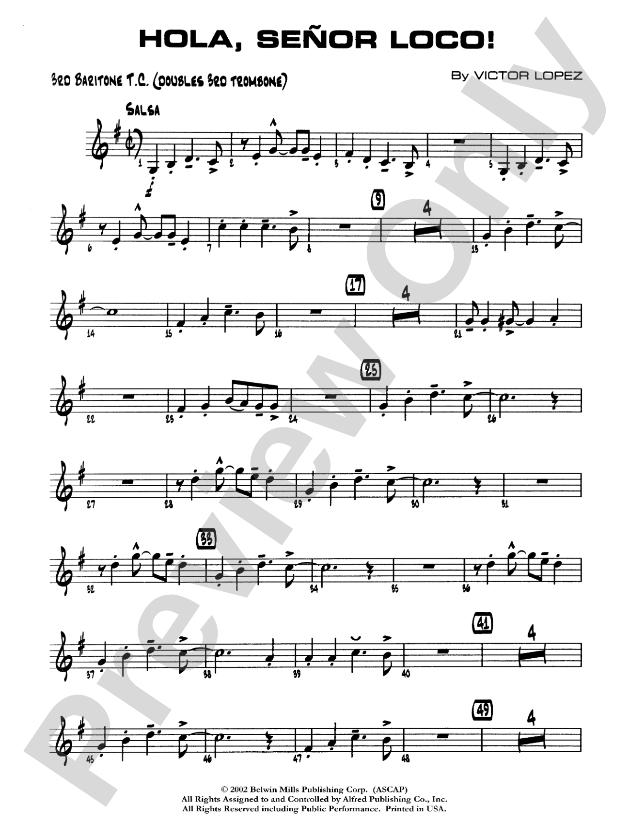 Hola, Señor Loco!: 3rd Baritone T.C.