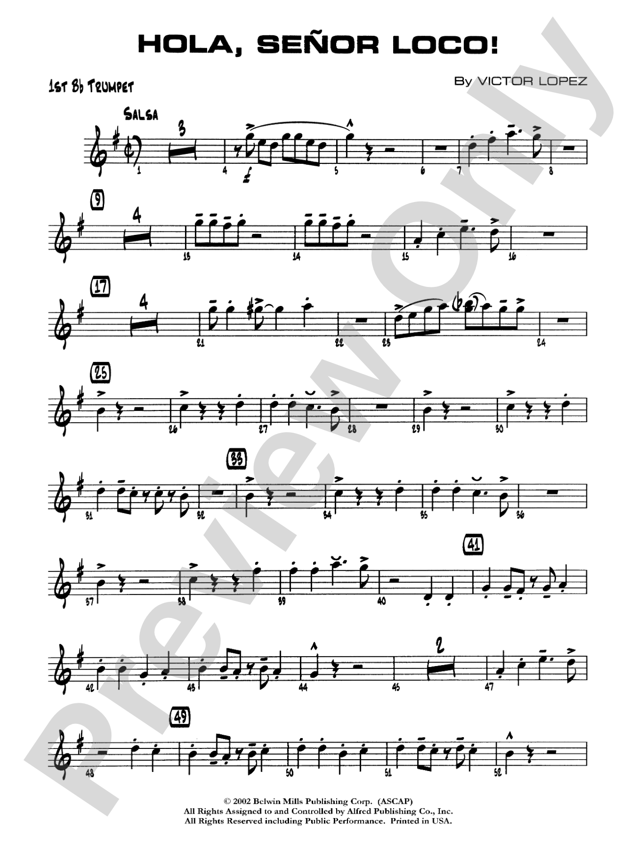 Hola, Señor Loco!: 1st B-flat Trumpet