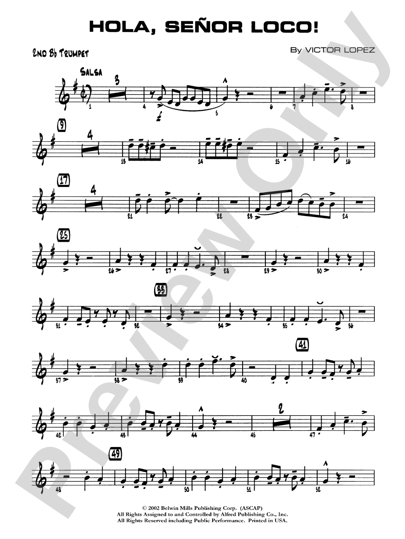 Hola, Señor Loco!: 2nd B-flat Trumpet