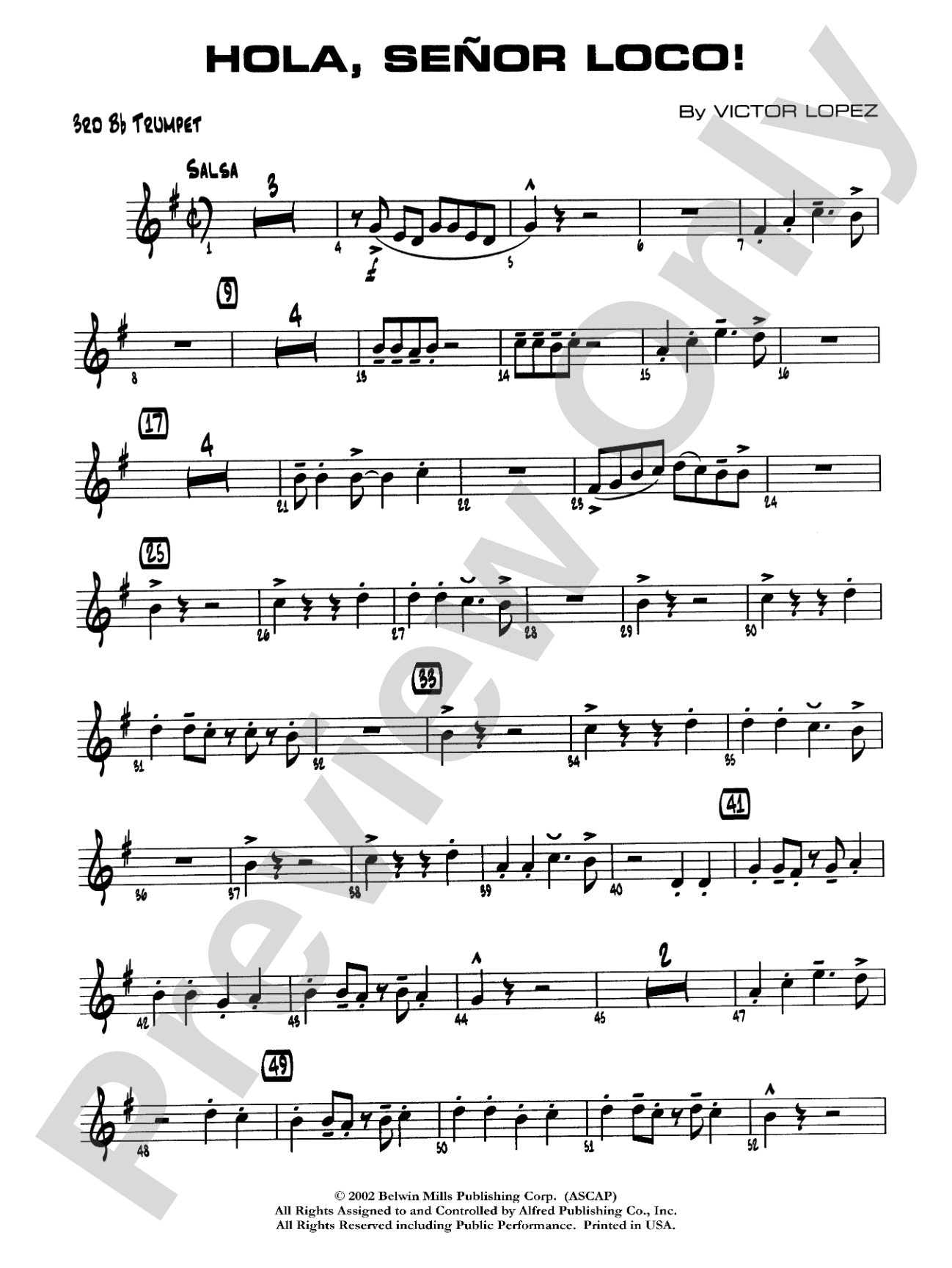 Hola, Señor Loco!: 3rd B-flat Trumpet