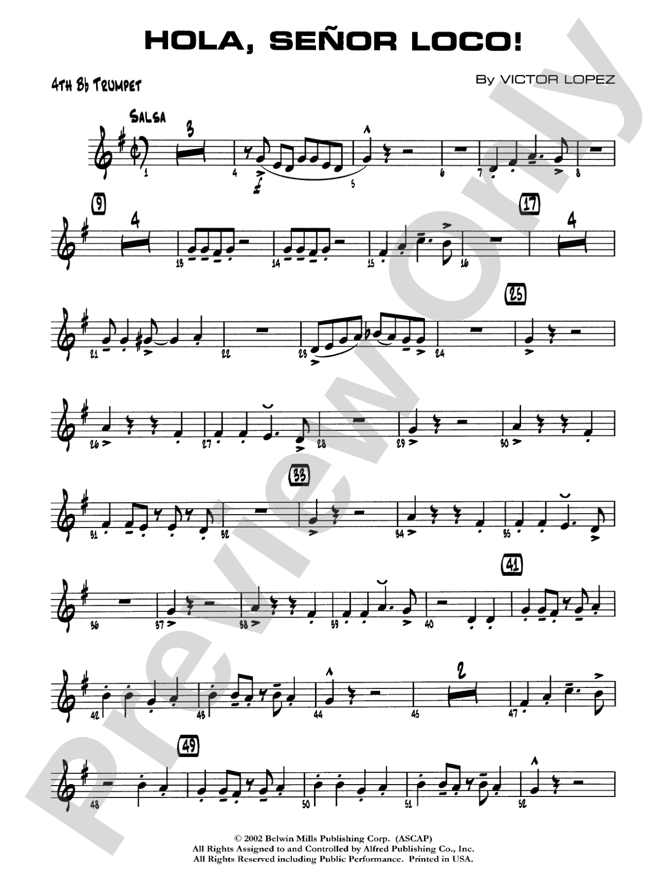 Hola, Señor Loco!: 4th B-flat Trumpet