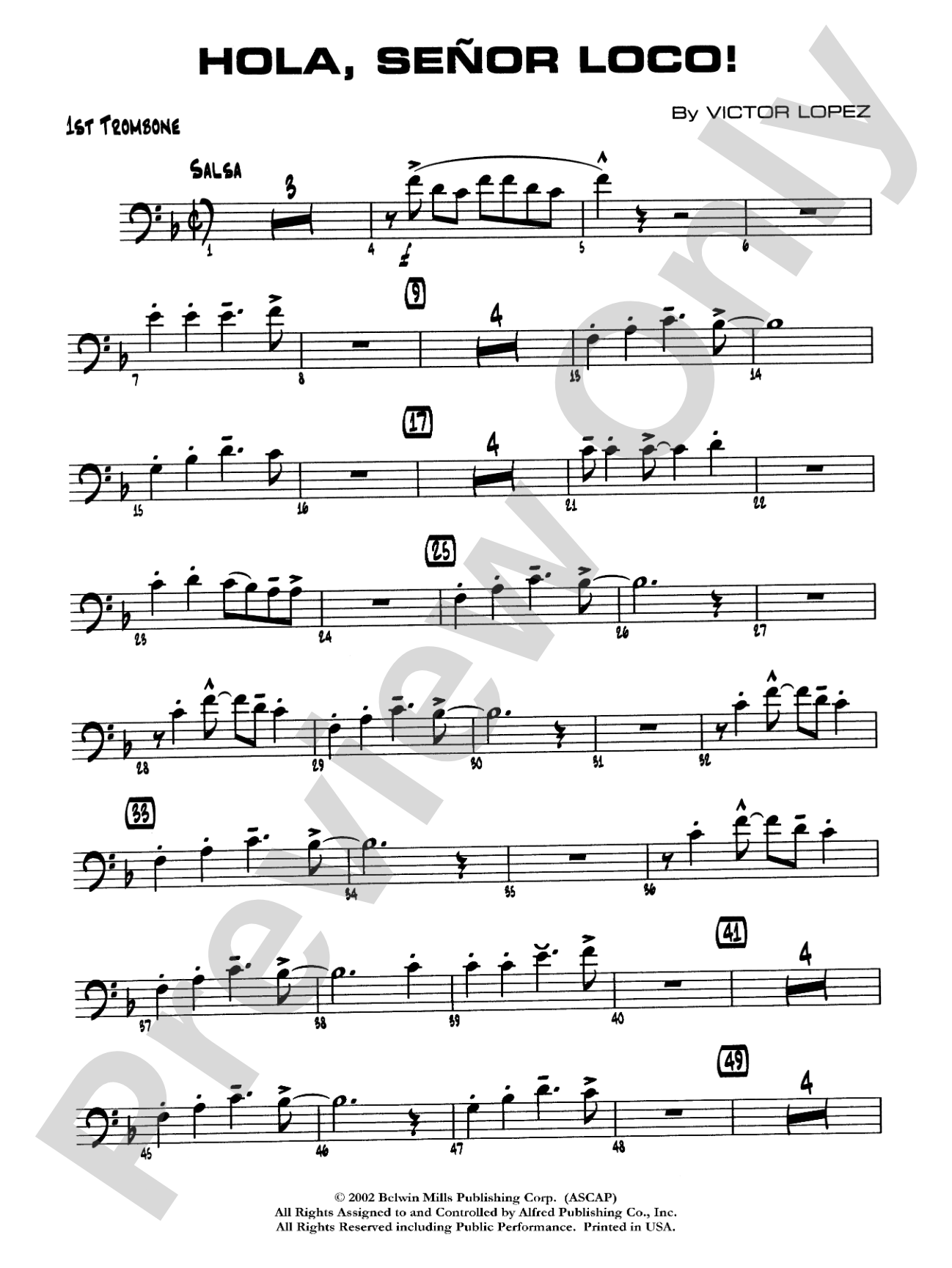 Hola, Señor Loco!: 1st Trombone