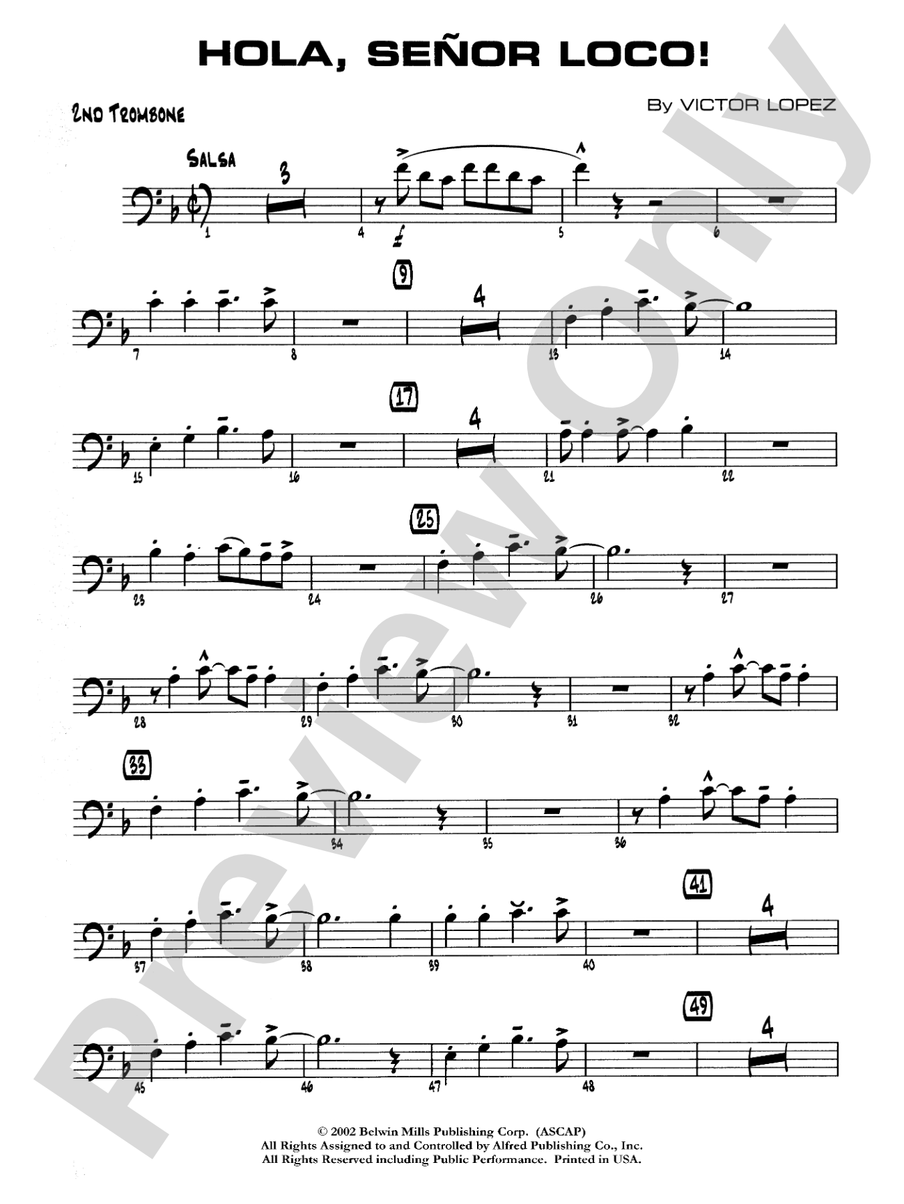 Hola, Señor Loco!: 2nd Trombone