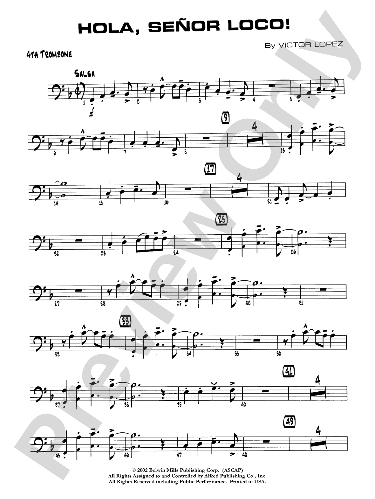 Hola, Señor Loco!: 4th Trombone