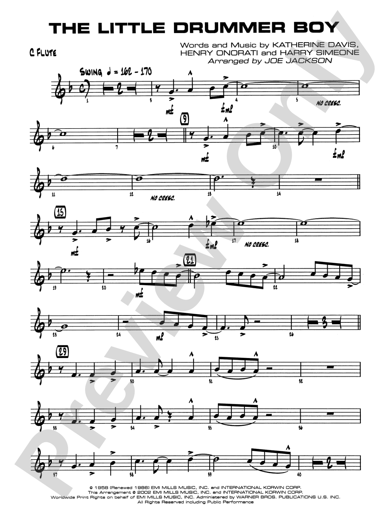 The Little Drummer Boy: Flute