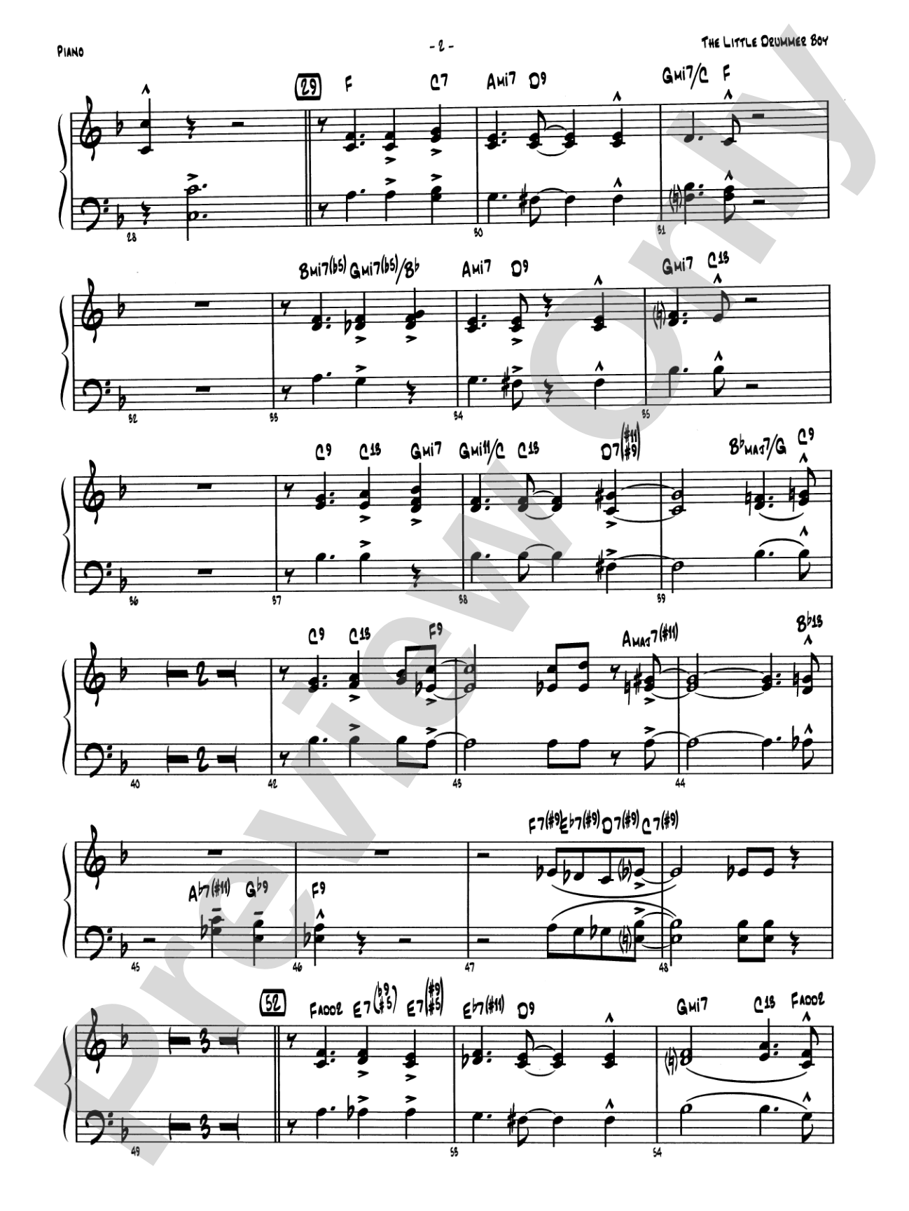 The Little Drummer Boy: Piano Accompaniment