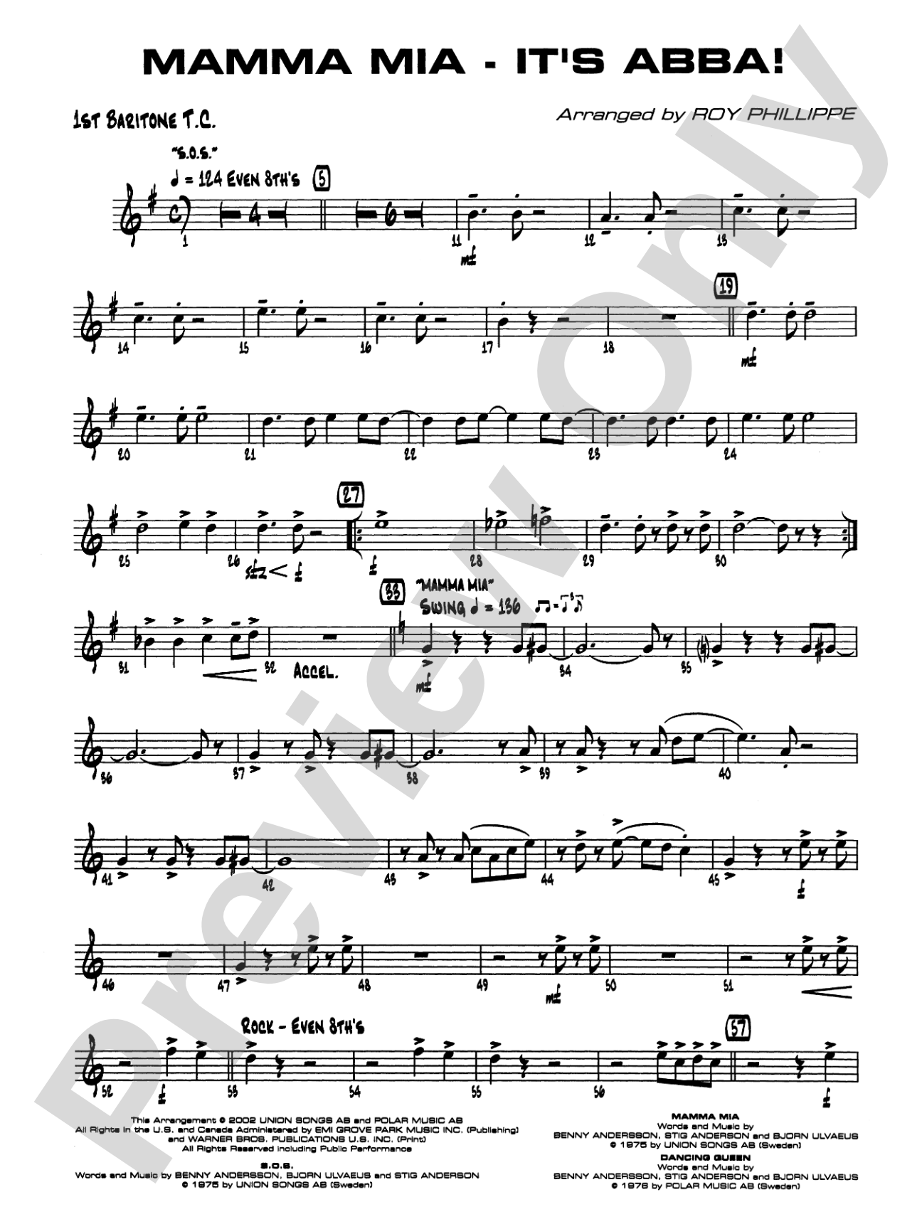 Mamma Mia -- It's ABBA!: Baritone T.C.
