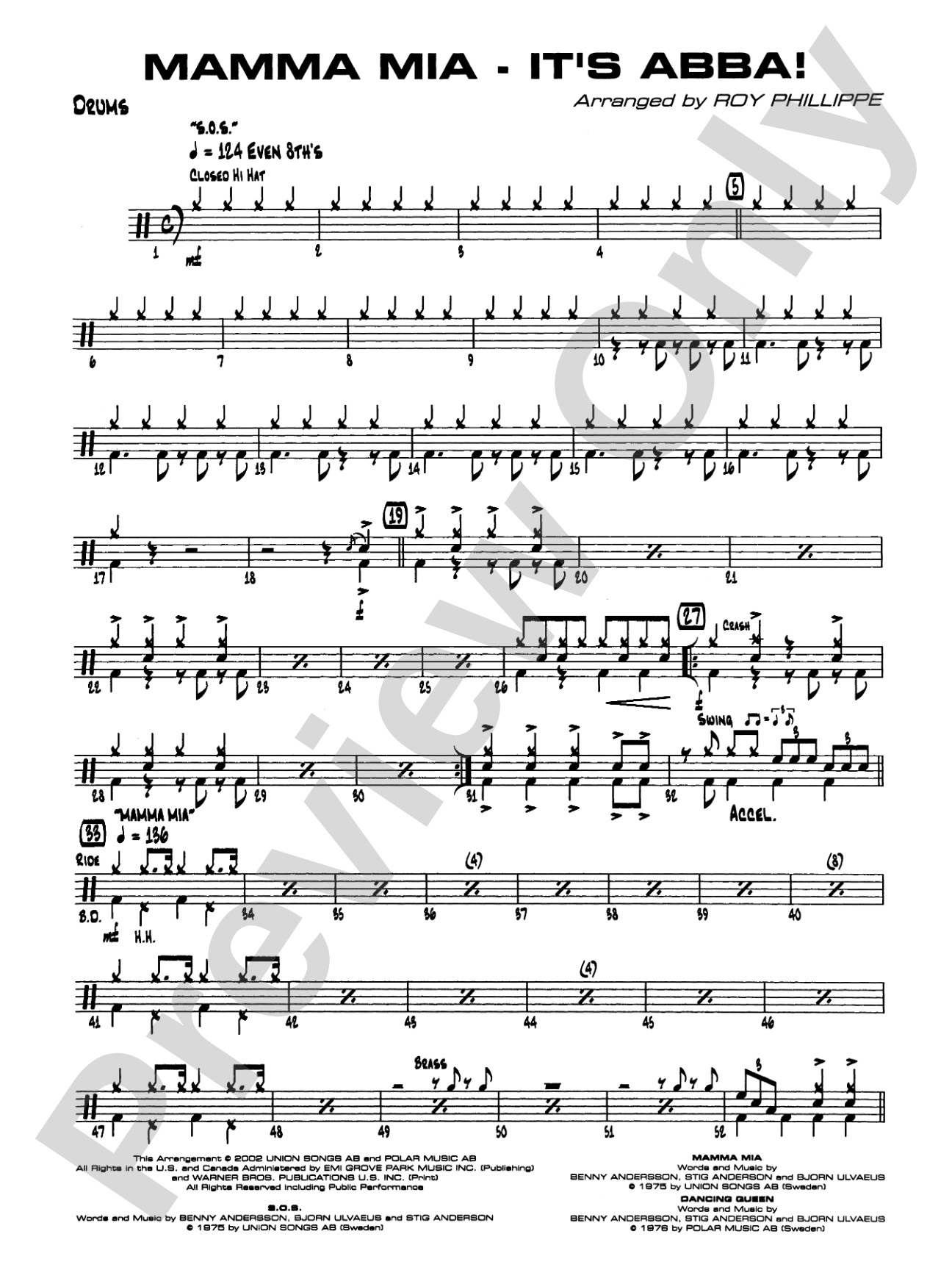 Mamma Mia -- It's ABBA!: Drums