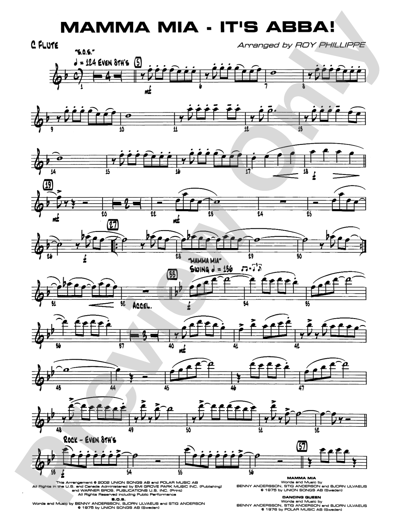 Mamma Mia -- It's ABBA!: Flute