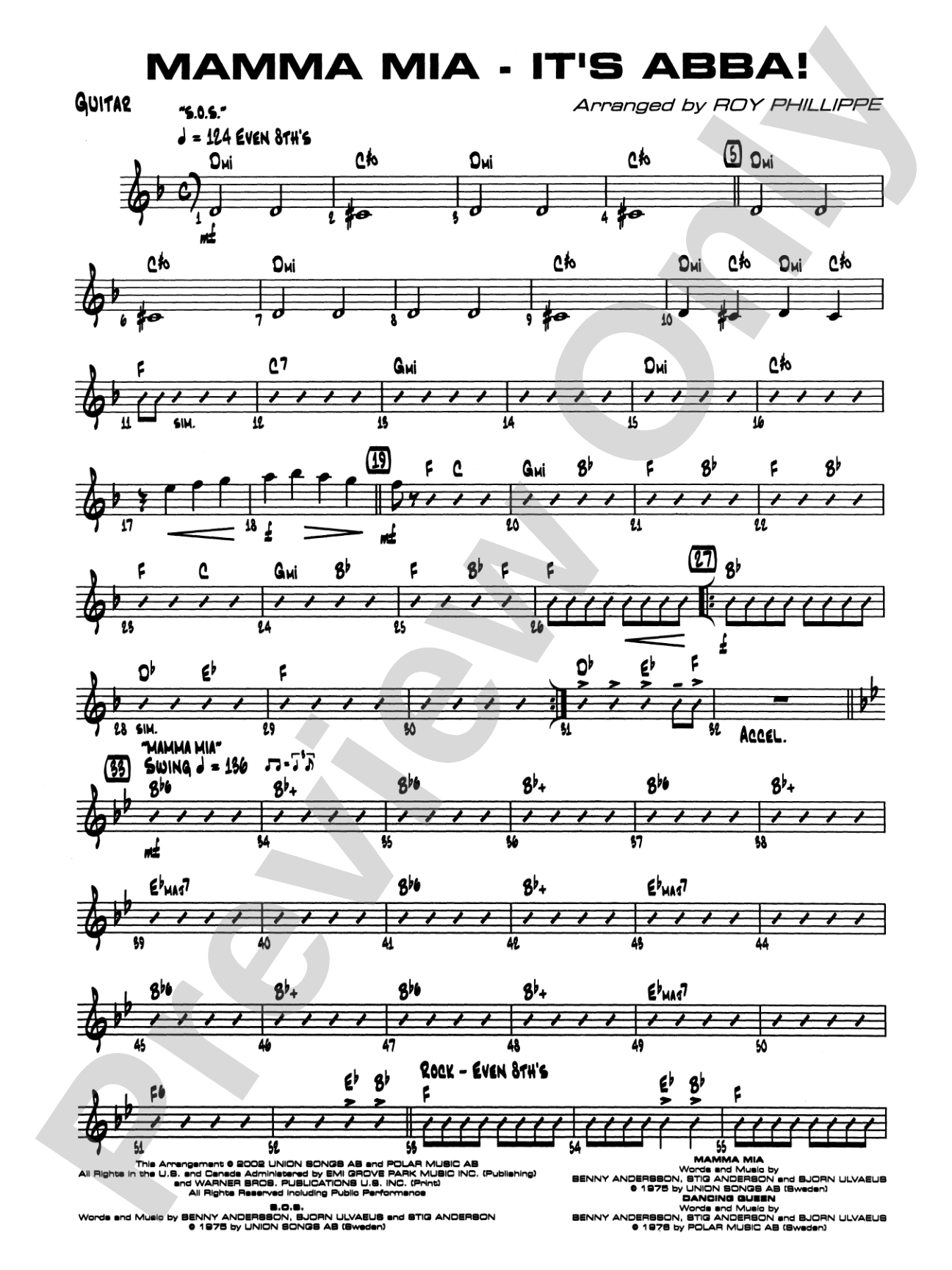 Mamma Mia -- It's ABBA!: Guitar