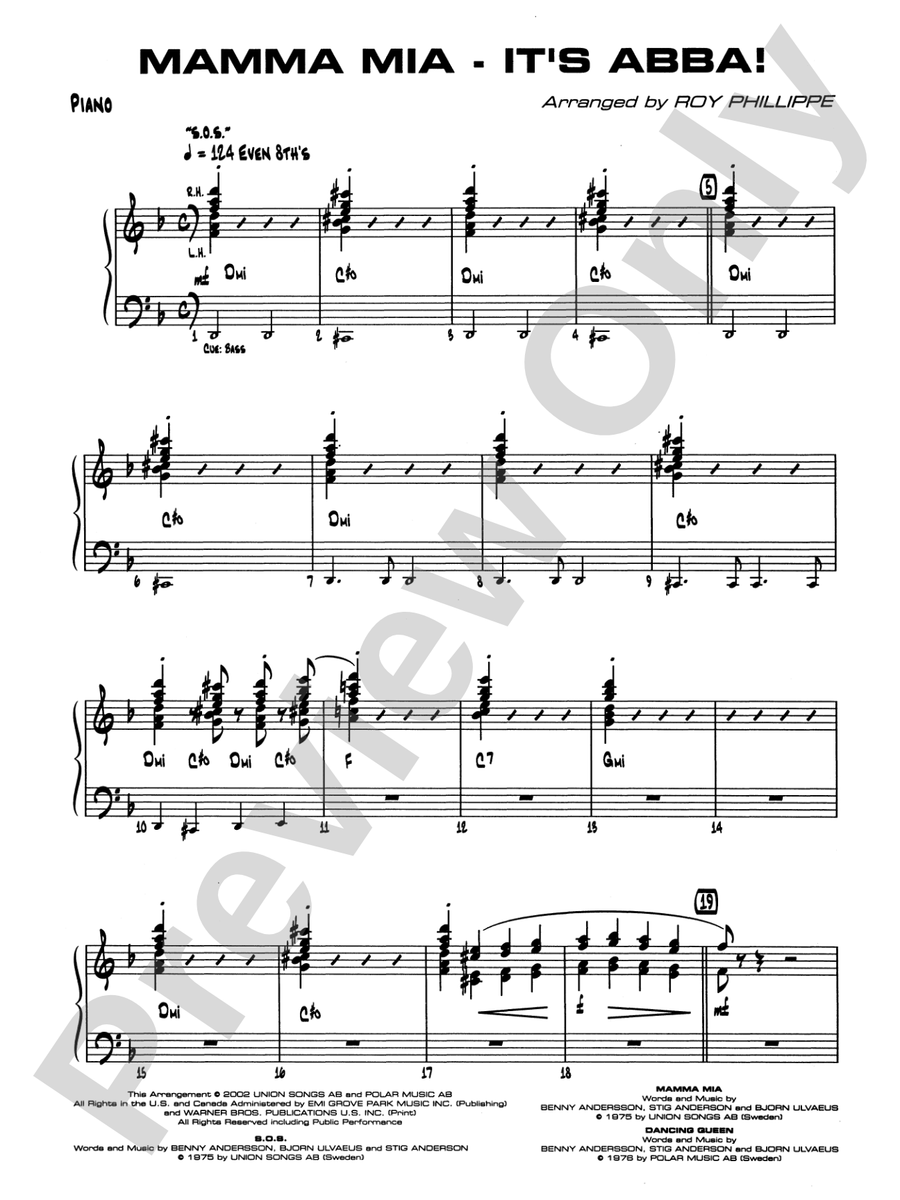 Mamma Mia -- It's ABBA!: Piano Accompaniment