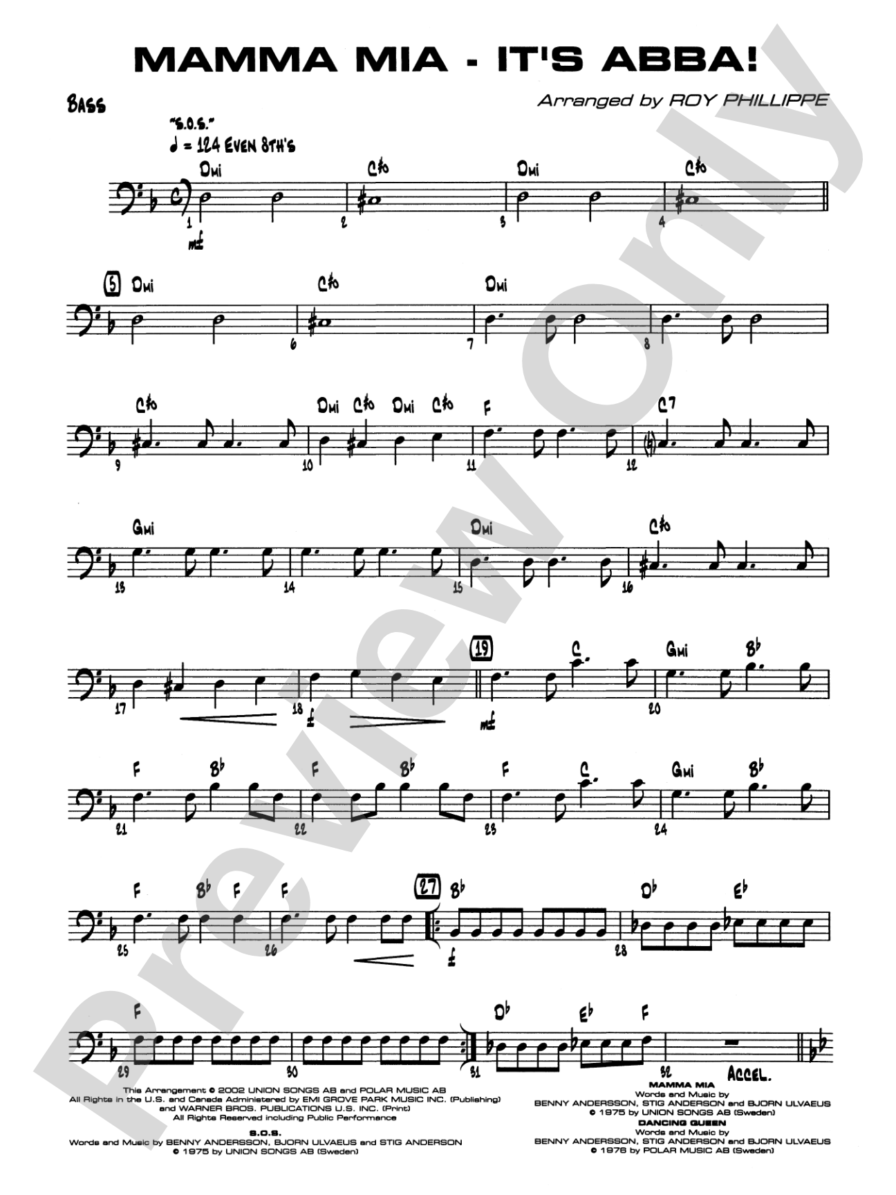 Mamma Mia -- It's ABBA!: String Bass