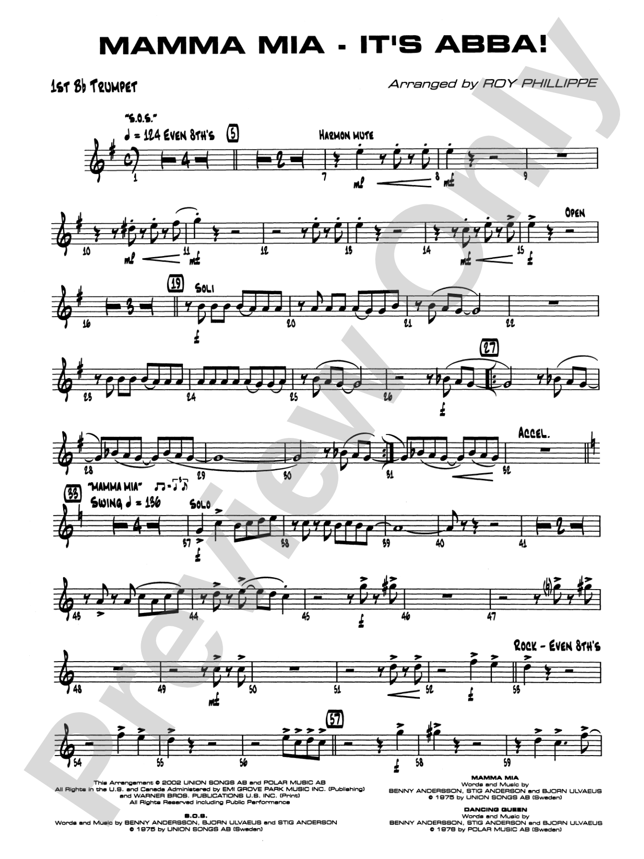 Mamma Mia -- It's ABBA!: 1st B-flat Trumpet