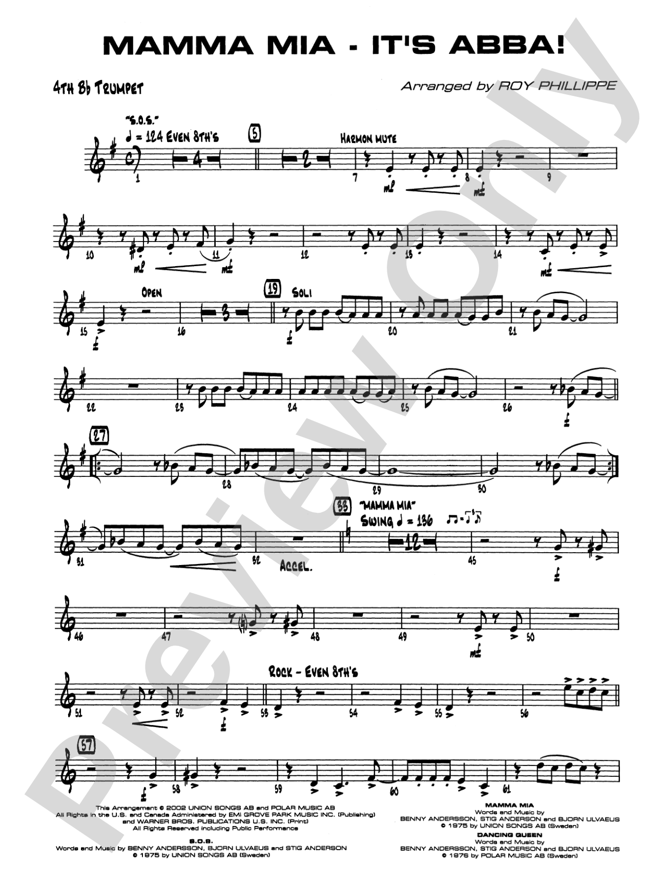 Mamma Mia -- It's ABBA!: 4th B-flat Trumpet