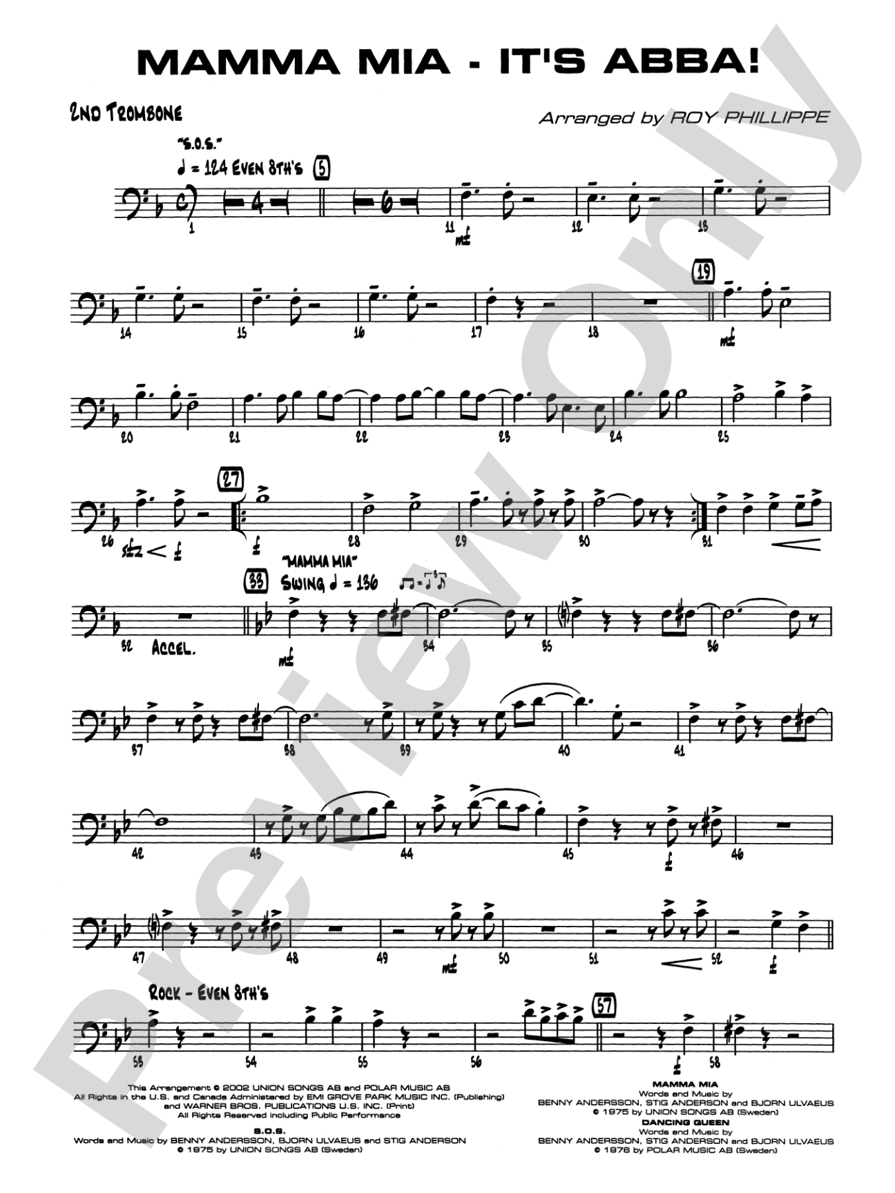 Mamma Mia -- It's ABBA!: 2nd Trombone