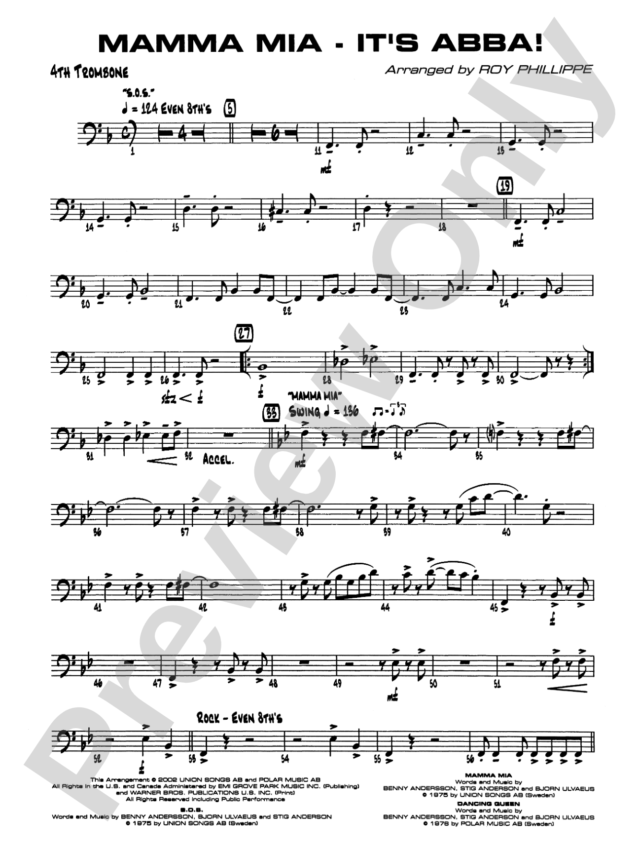 Mamma Mia -- It's ABBA!: 4th Trombone