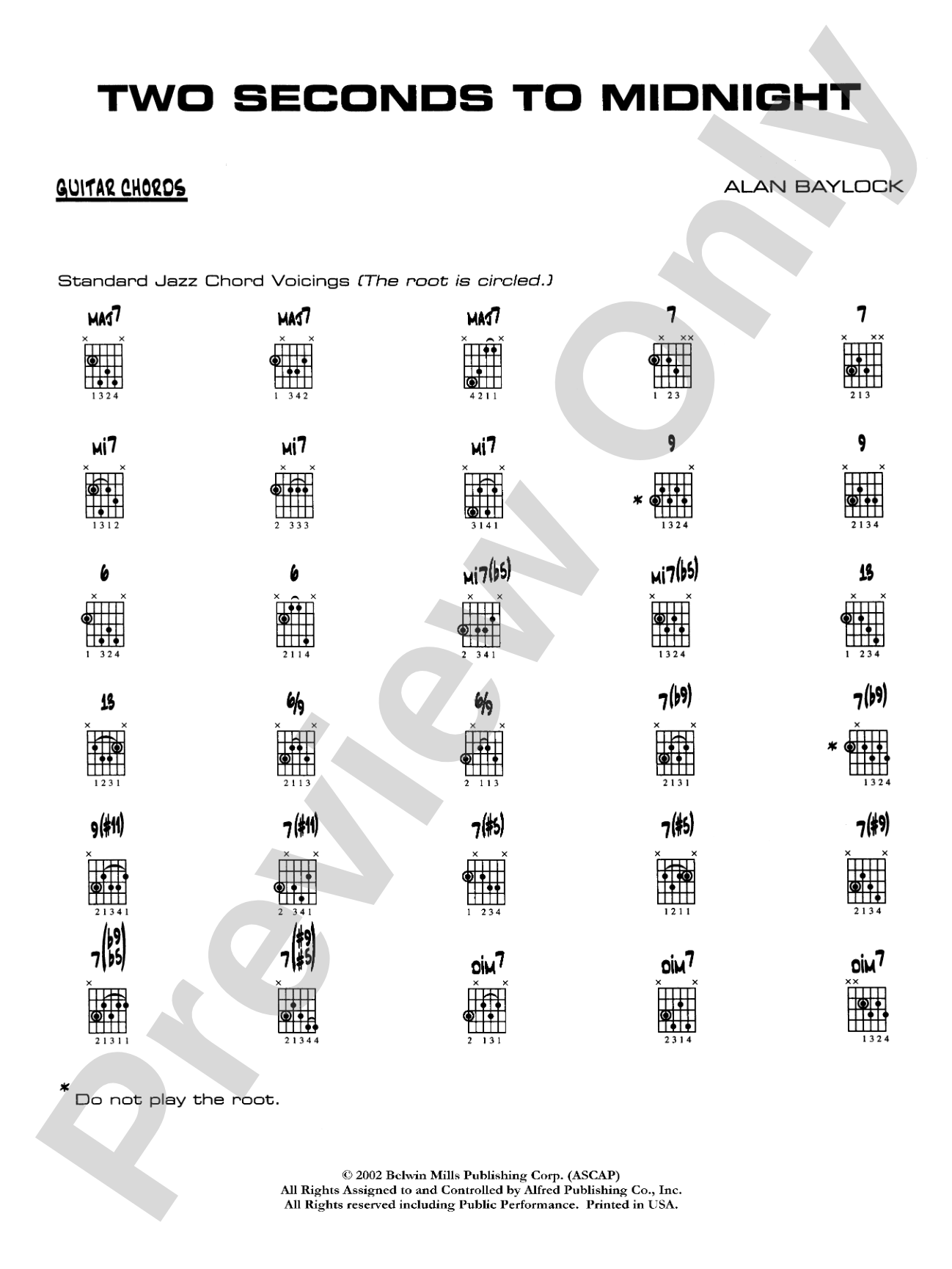 Two Seconds to Midnight: Guitar Chords