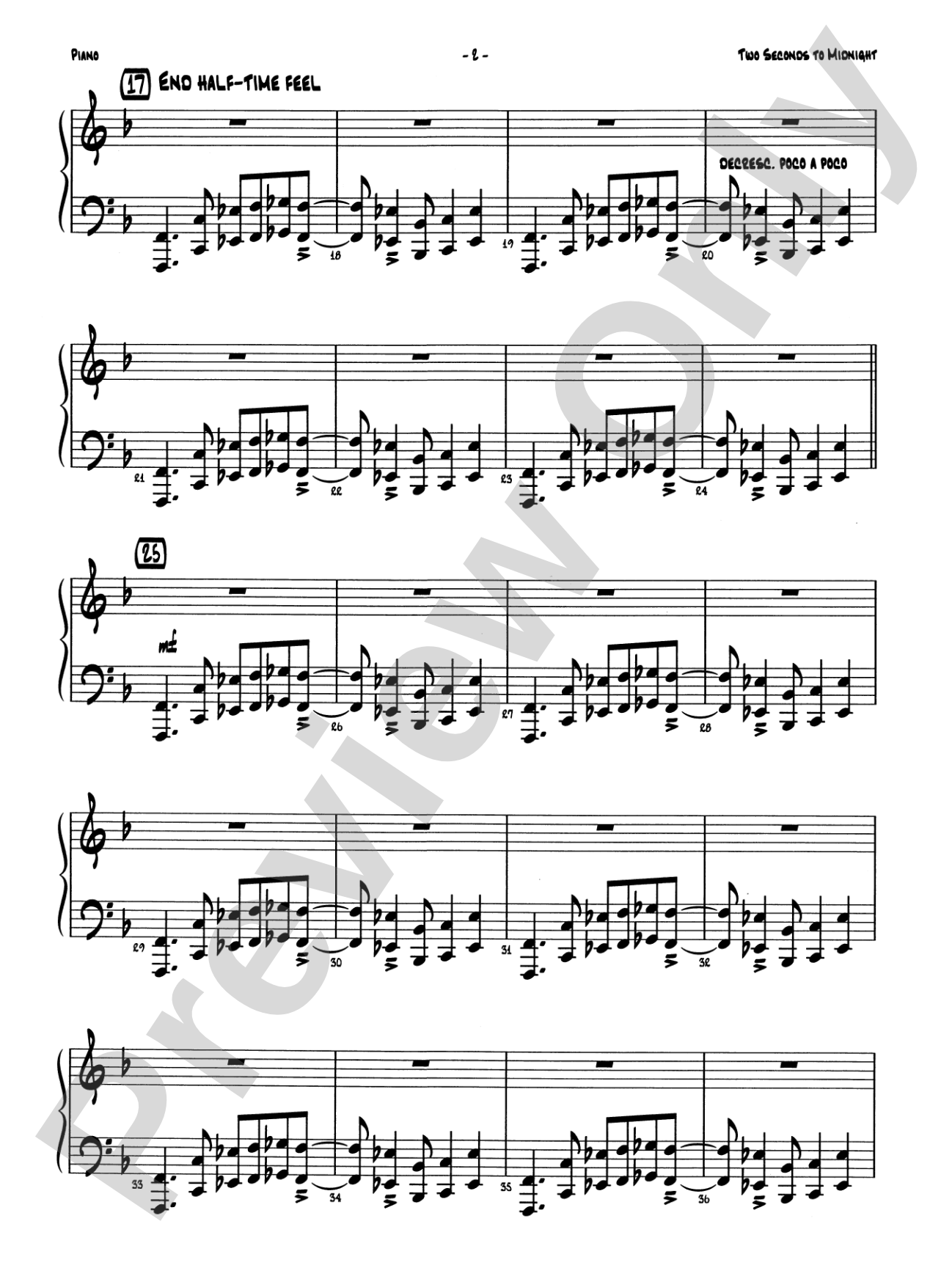 Two Seconds to Midnight: Piano Accompaniment