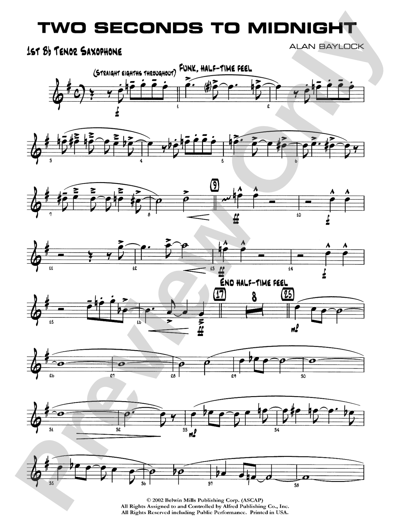Two Seconds to Midnight: B-flat Tenor Saxophone