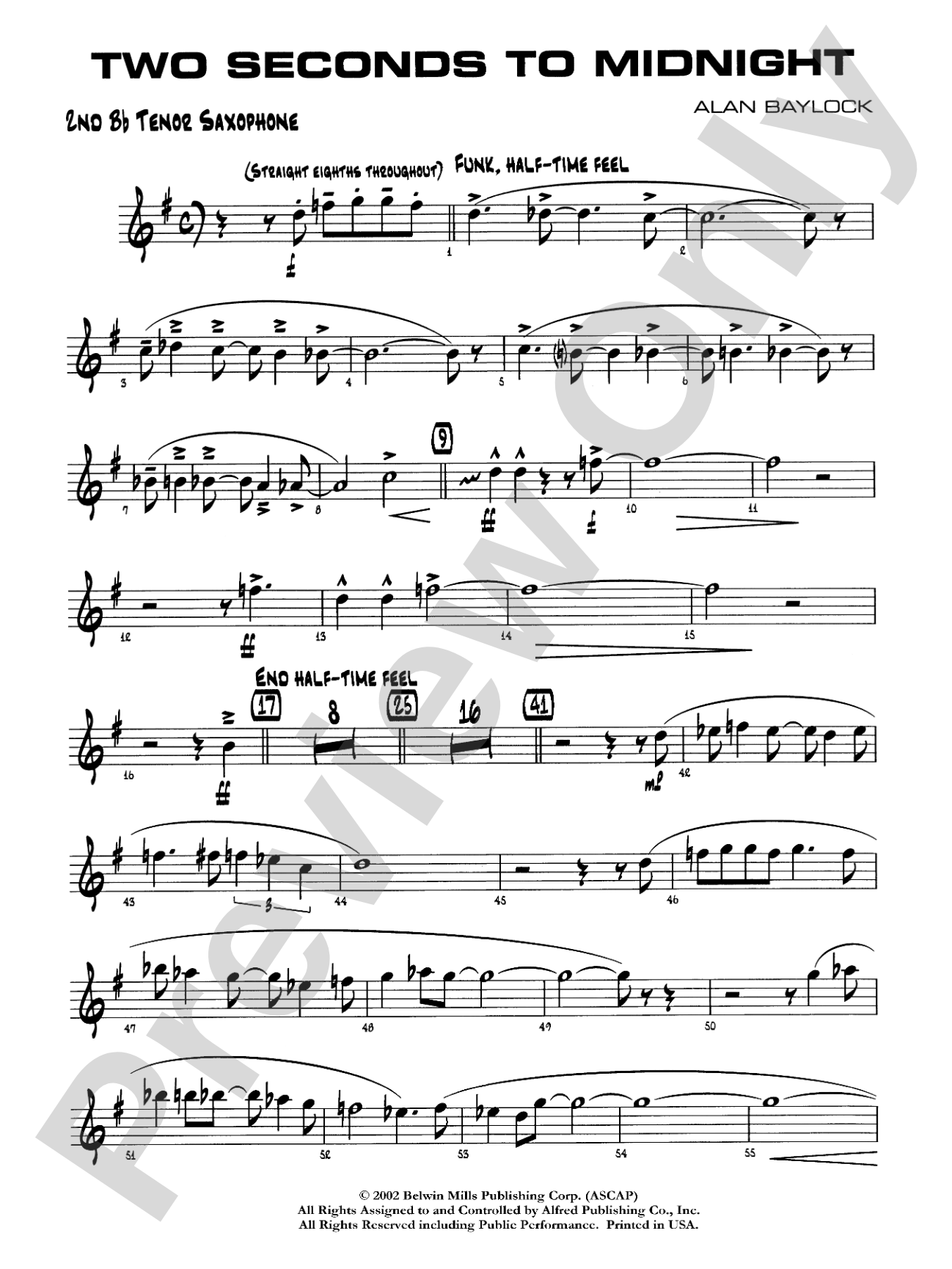 Two Seconds to Midnight: 2nd B-flat Tenor Saxophone