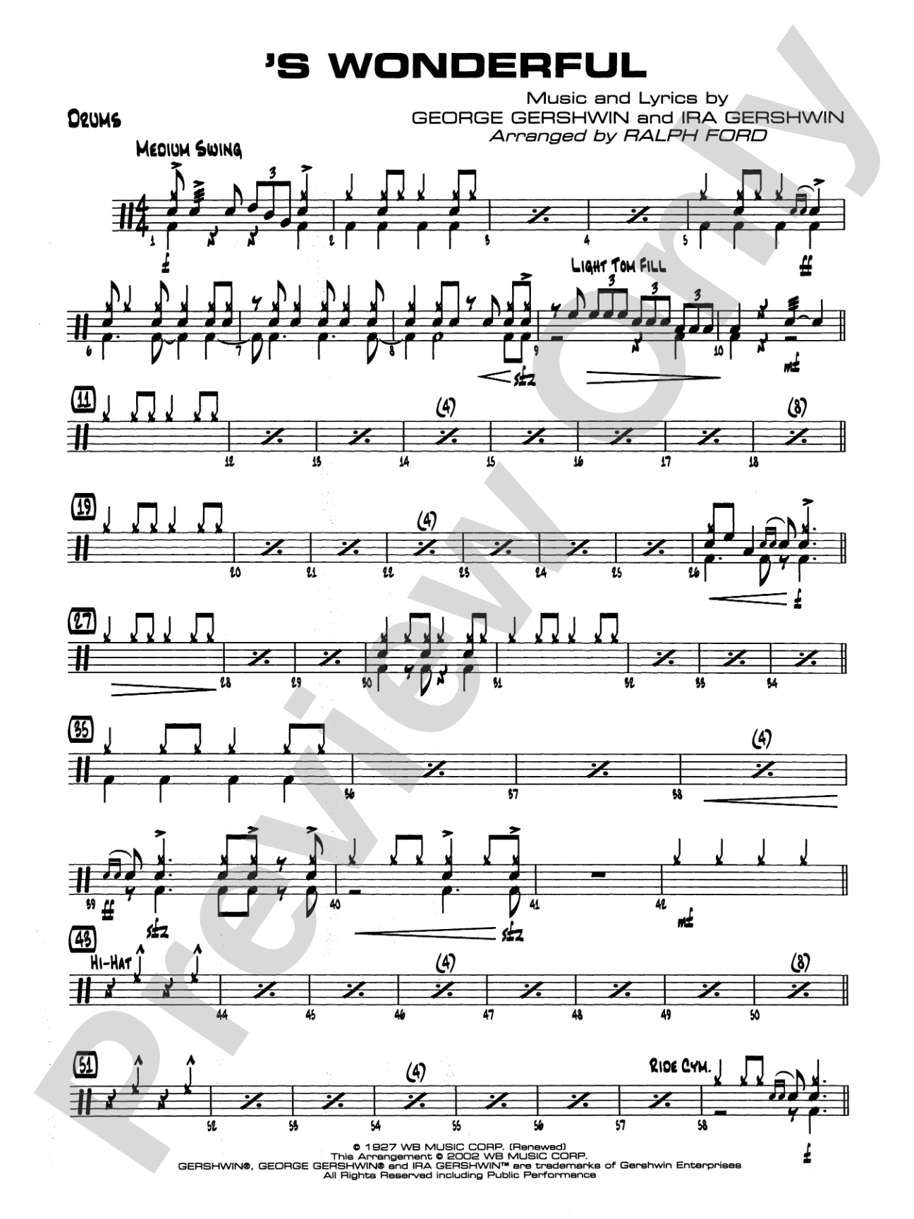 'S Wonderful: Drums