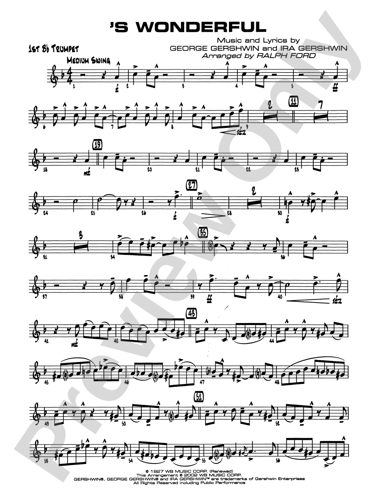 'S Wonderful: 1st B-flat Trumpet