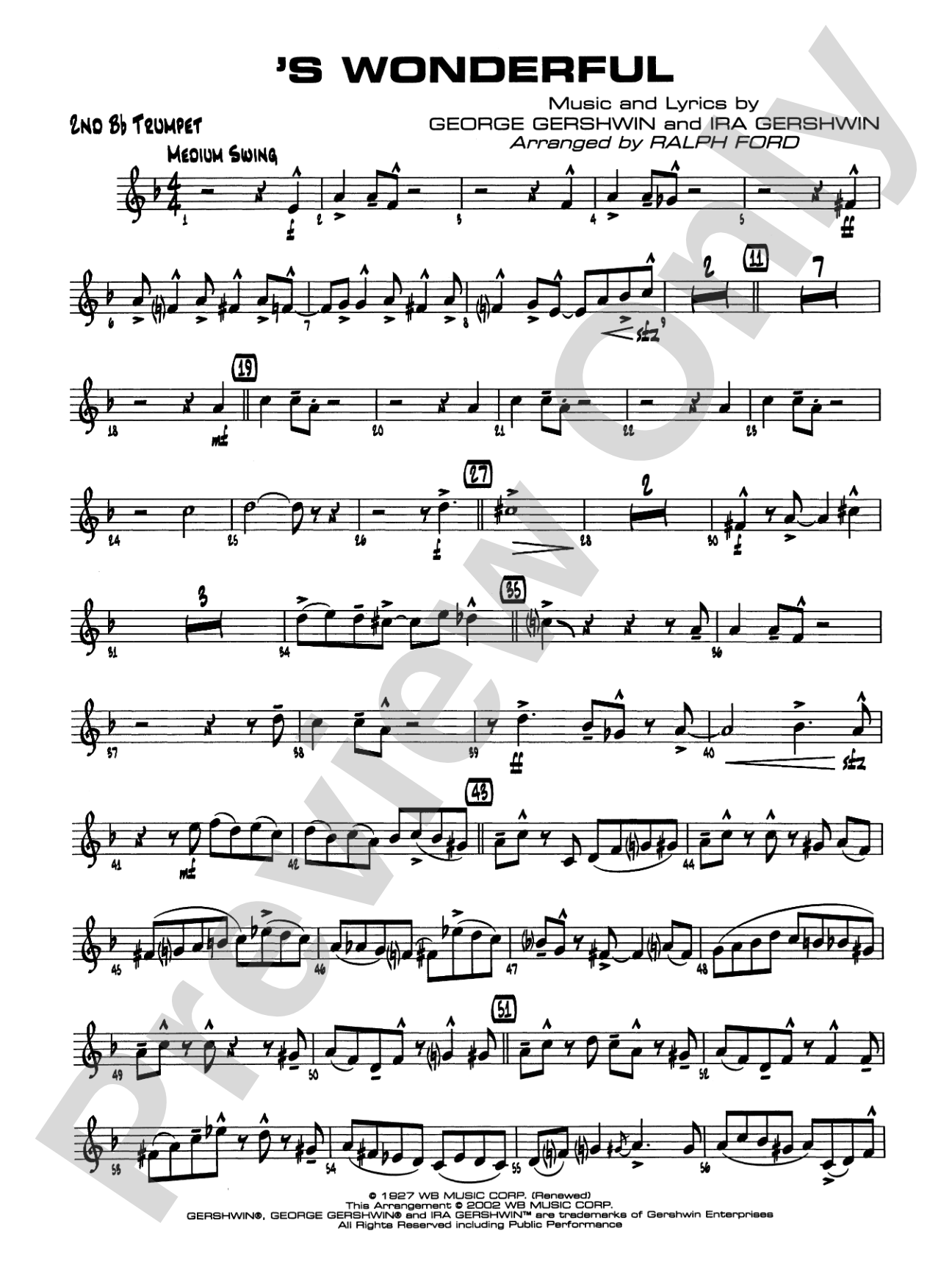 'S Wonderful: 2nd B-flat Trumpet
