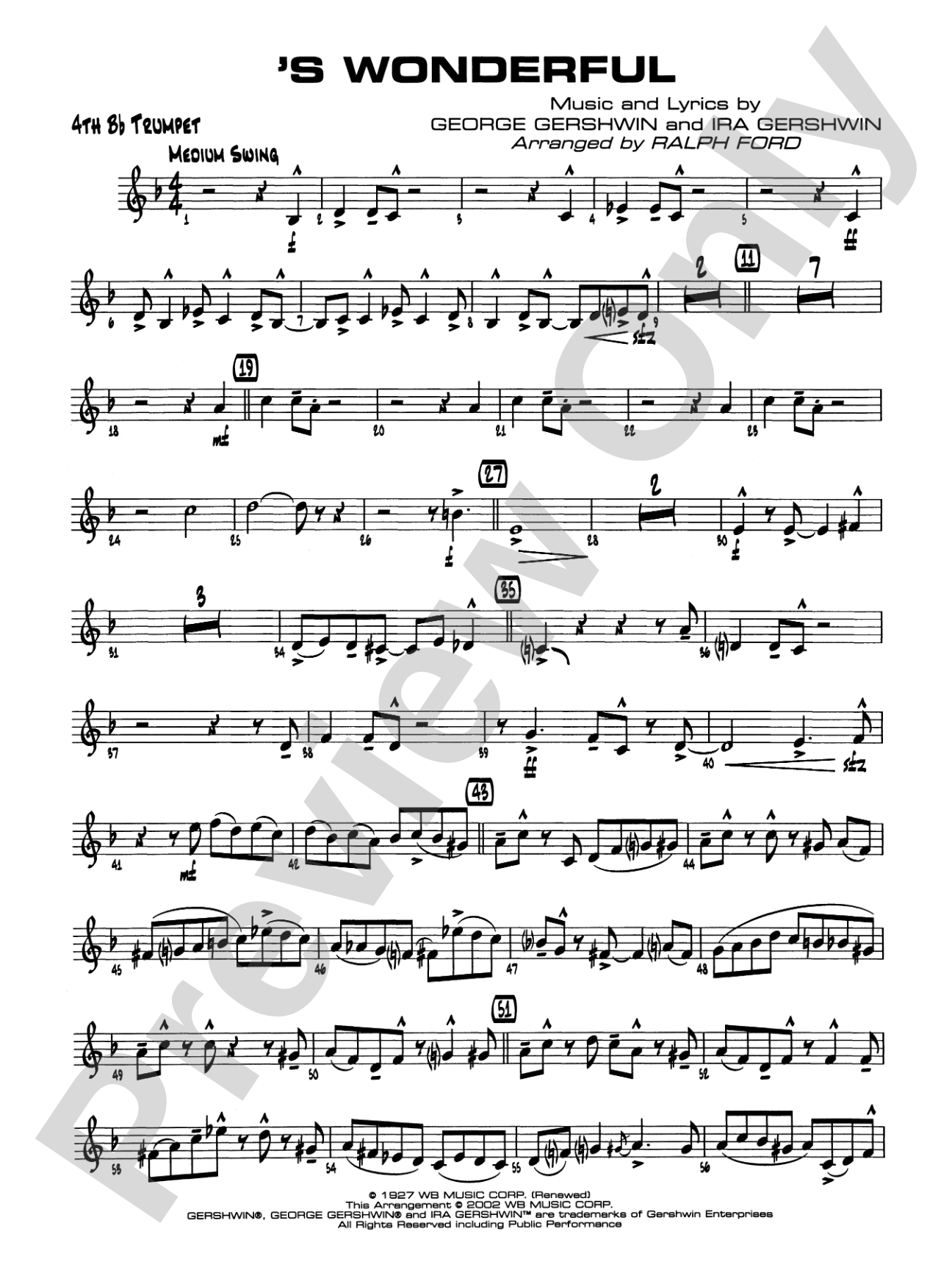 'S Wonderful: 4th B-flat Trumpet