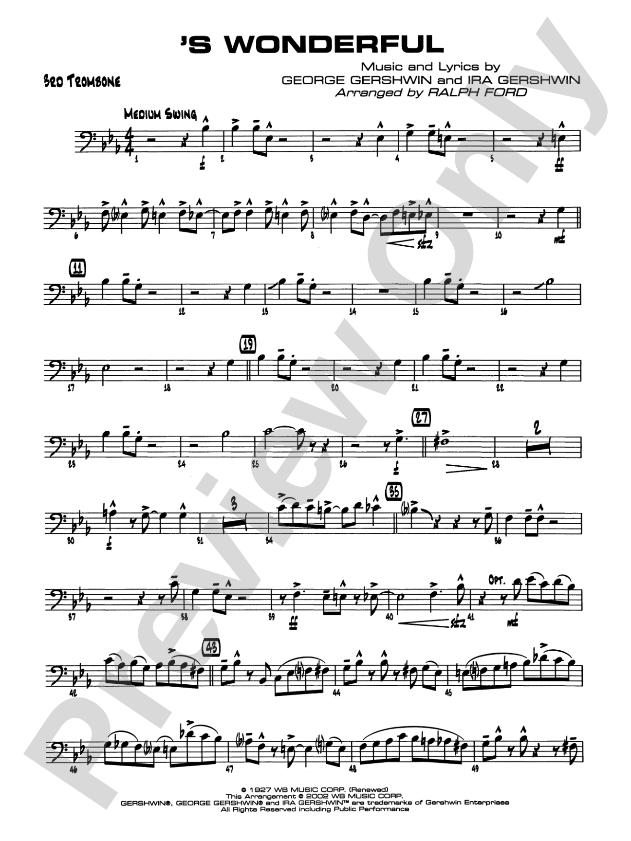 'S Wonderful: 3rd Trombone