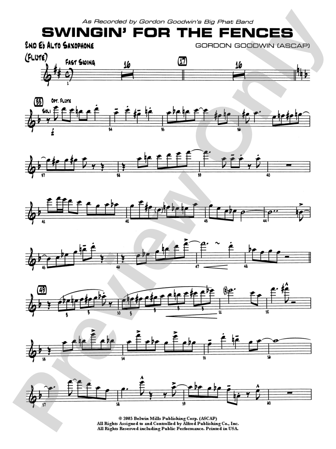 Swingin' for the Fences: 2nd E-flat Alto Saxophone