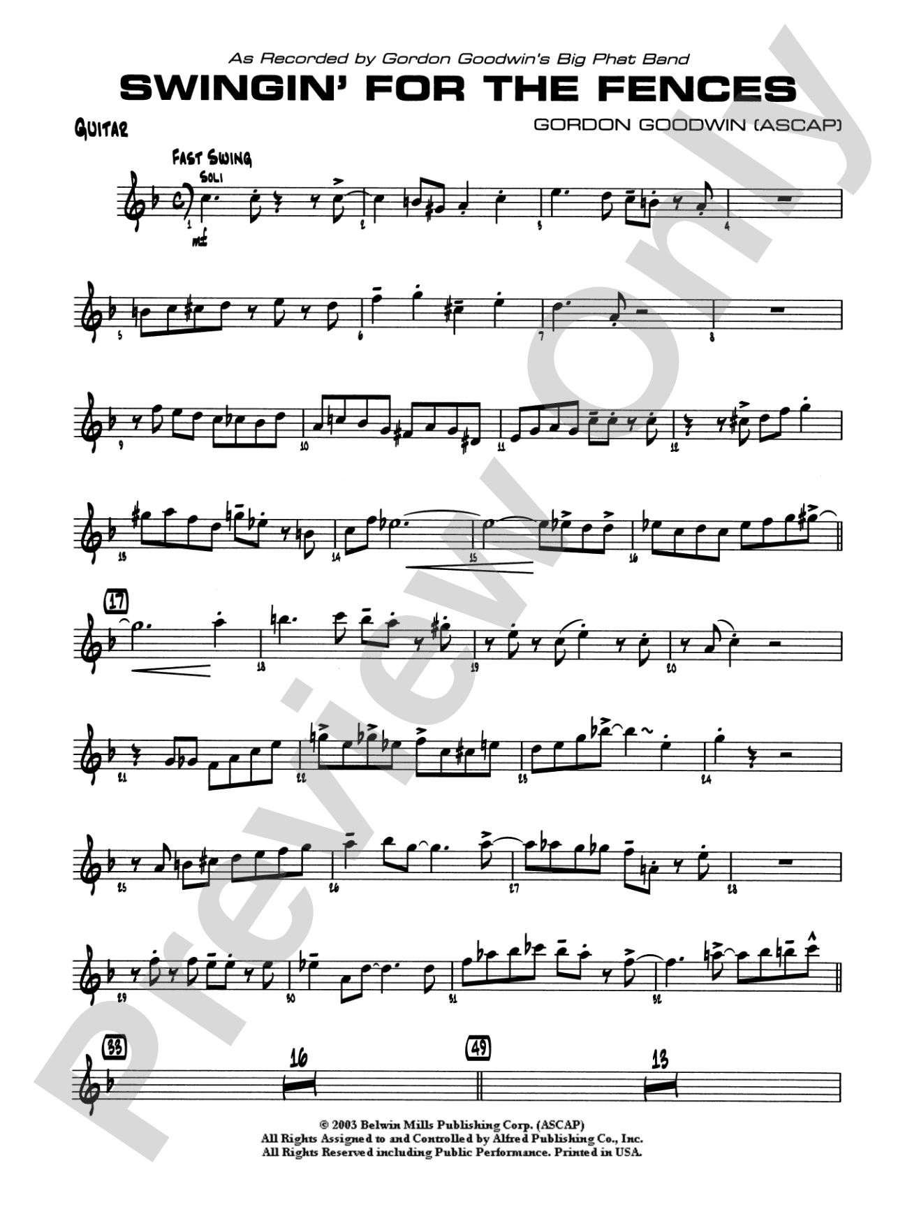 Swingin' for the Fences: Guitar