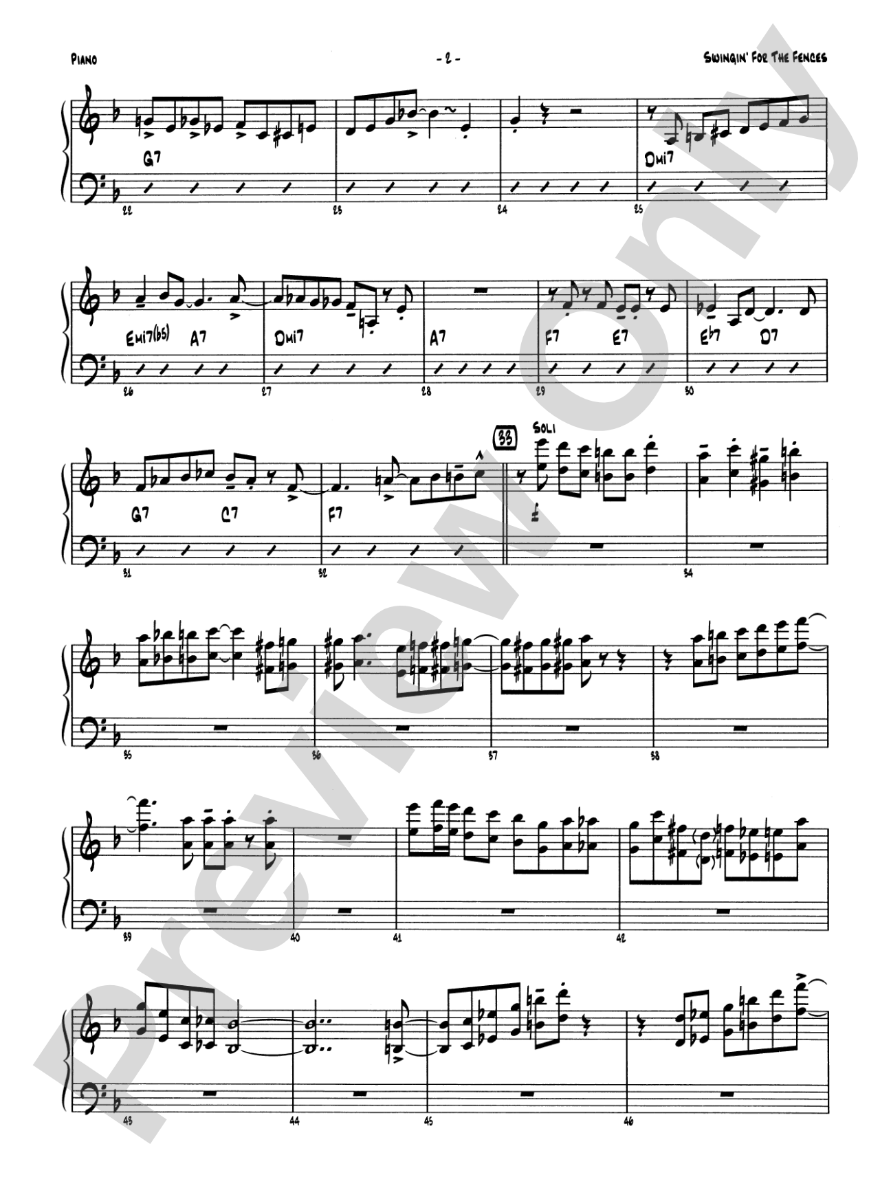 Swingin' for the Fences: Piano Accompaniment