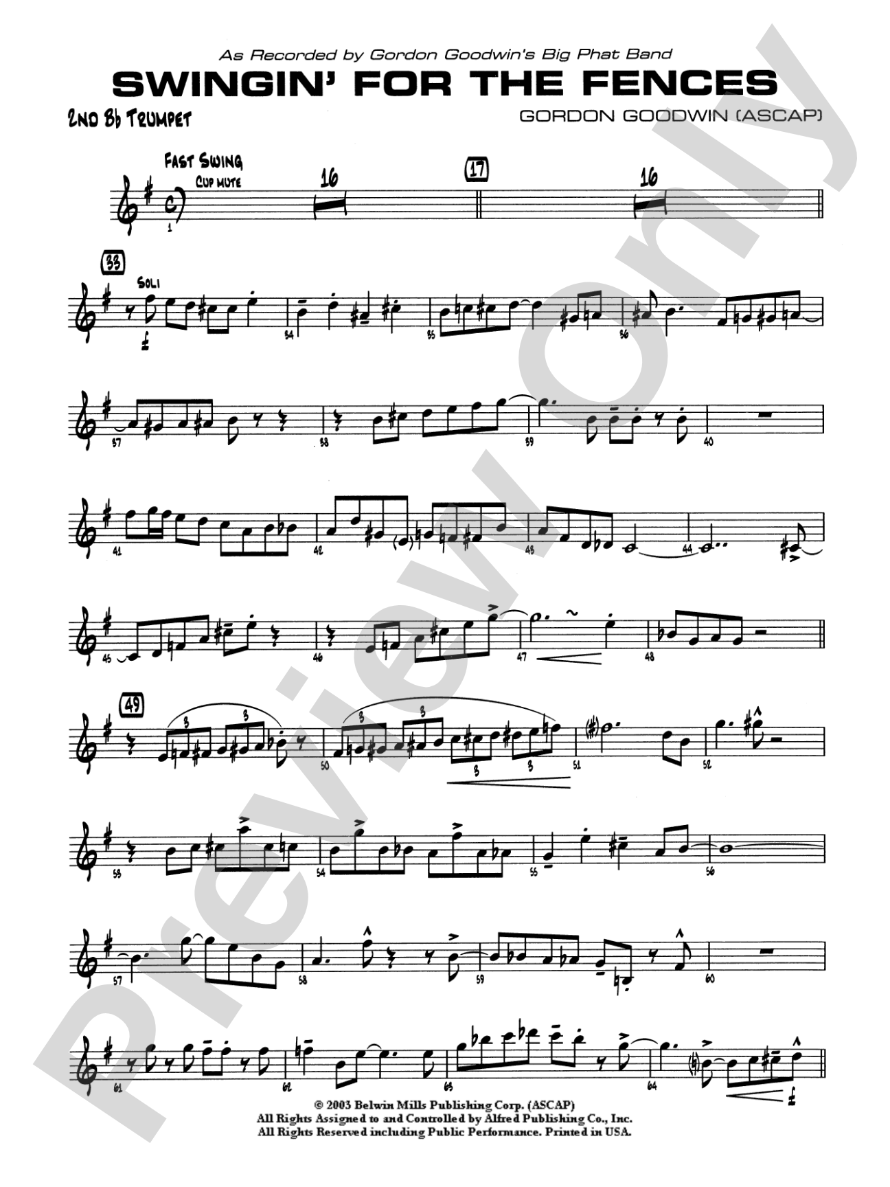Swingin' for the Fences: 2nd B-flat Trumpet