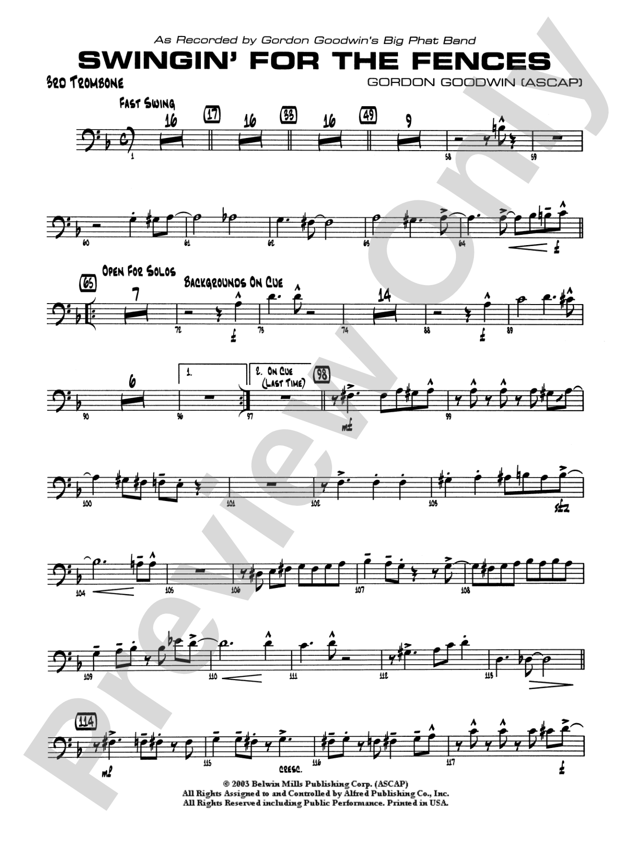 Swingin' for the Fences: 3rd Trombone